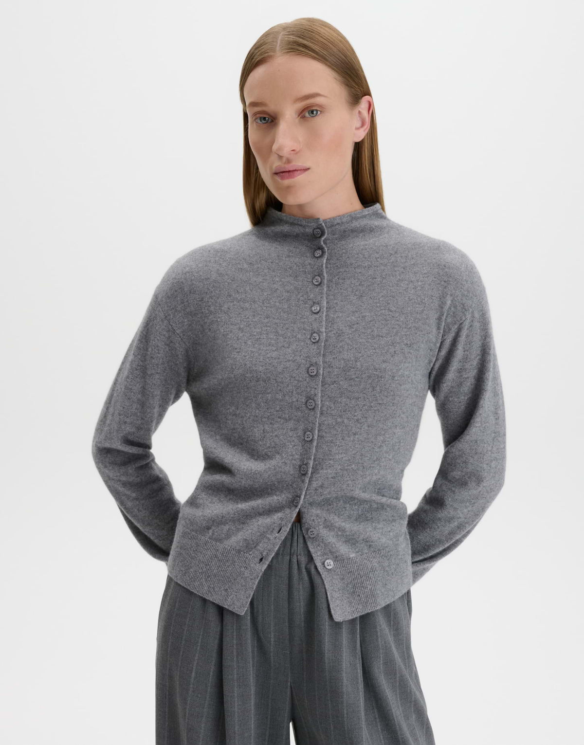 Feinstrickjacke mit Kaschmiranteil Slim Fit Tenali