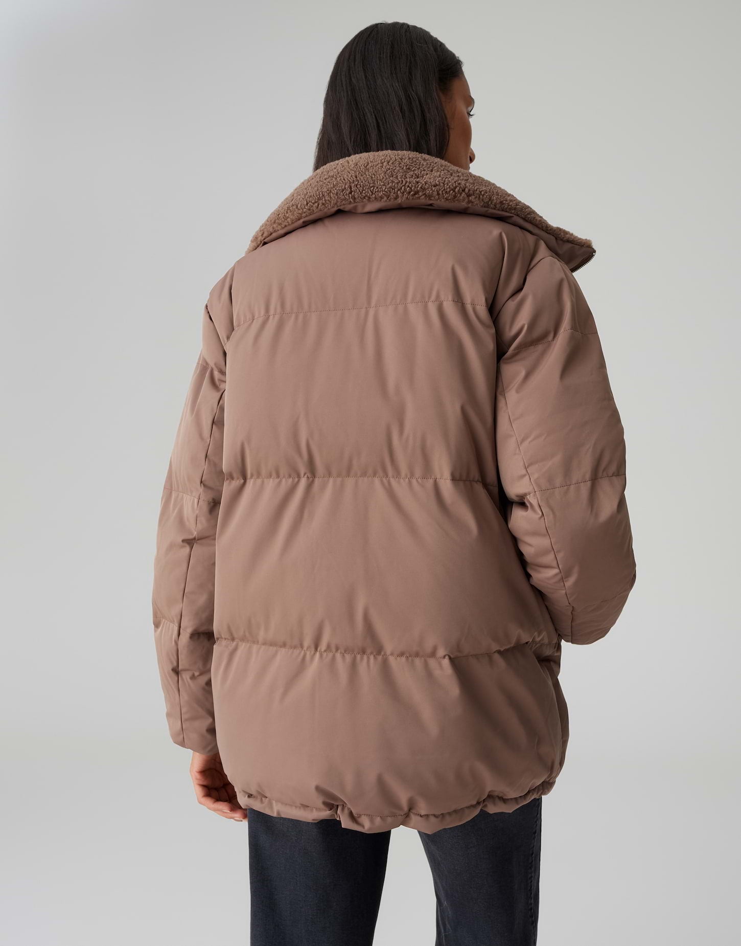 OPUS Loose Steppjacke mit Teddyfellkragen Hileen