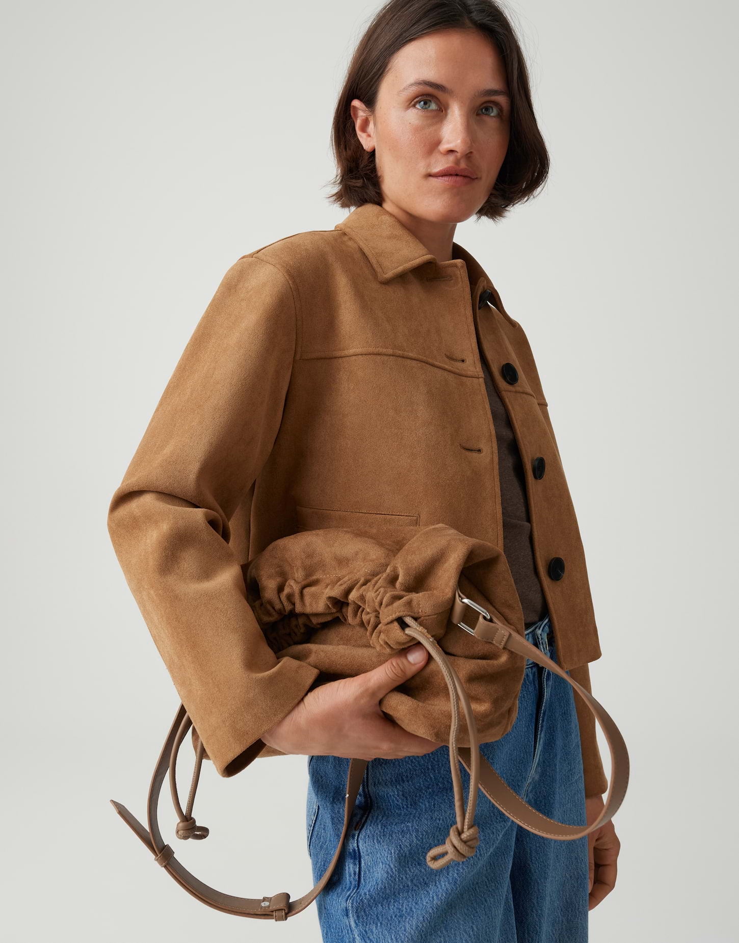 OPUS Bucket Bag in Wildleder Optik Aruby bag