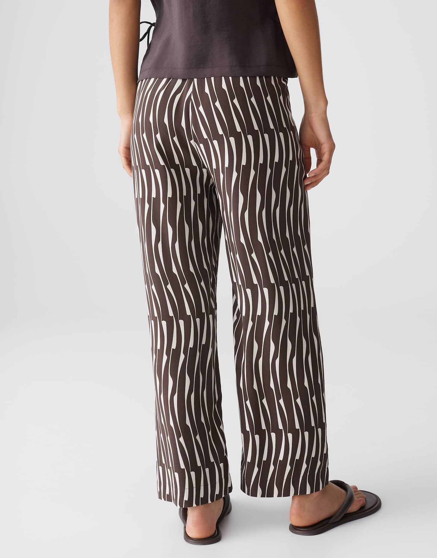 OPUS verkürzte Wide Leg Pants Marou bamboo