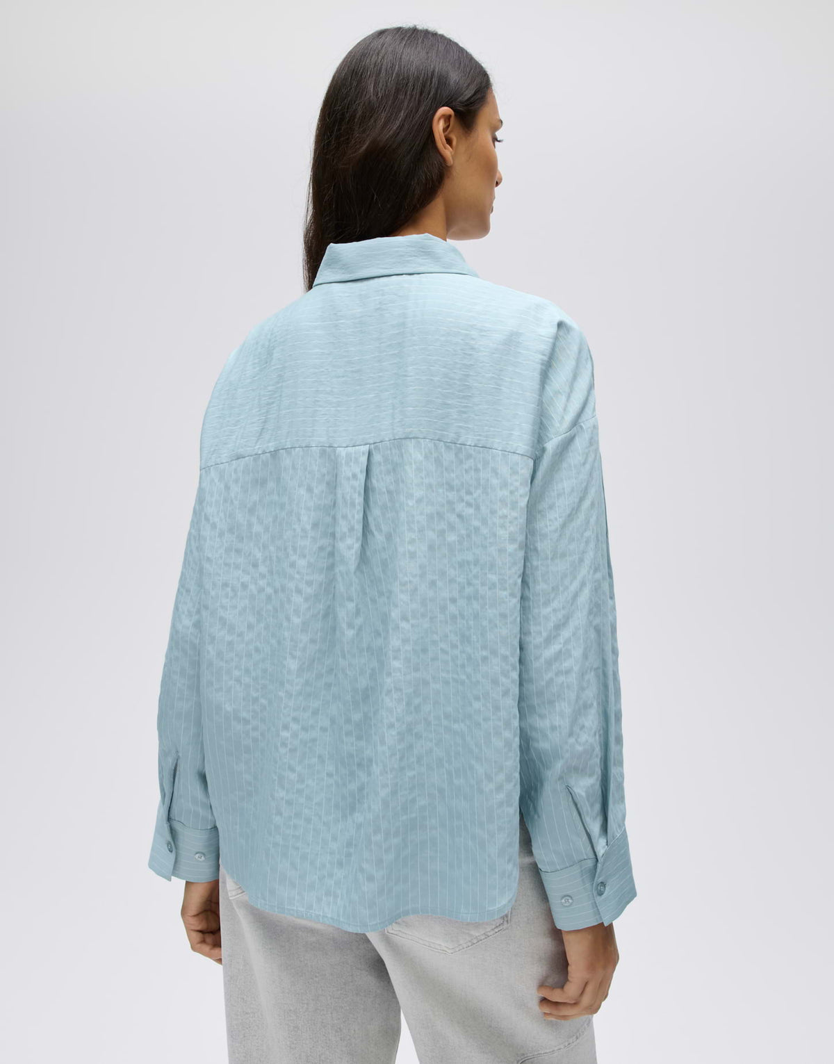 Oversized Hemdbluse mit Faltendetail am Ärmel Flui