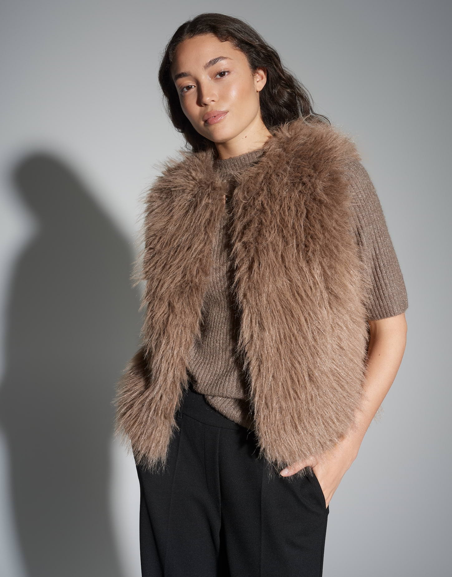 OPUS Regular Weste in Felloptik Wondra