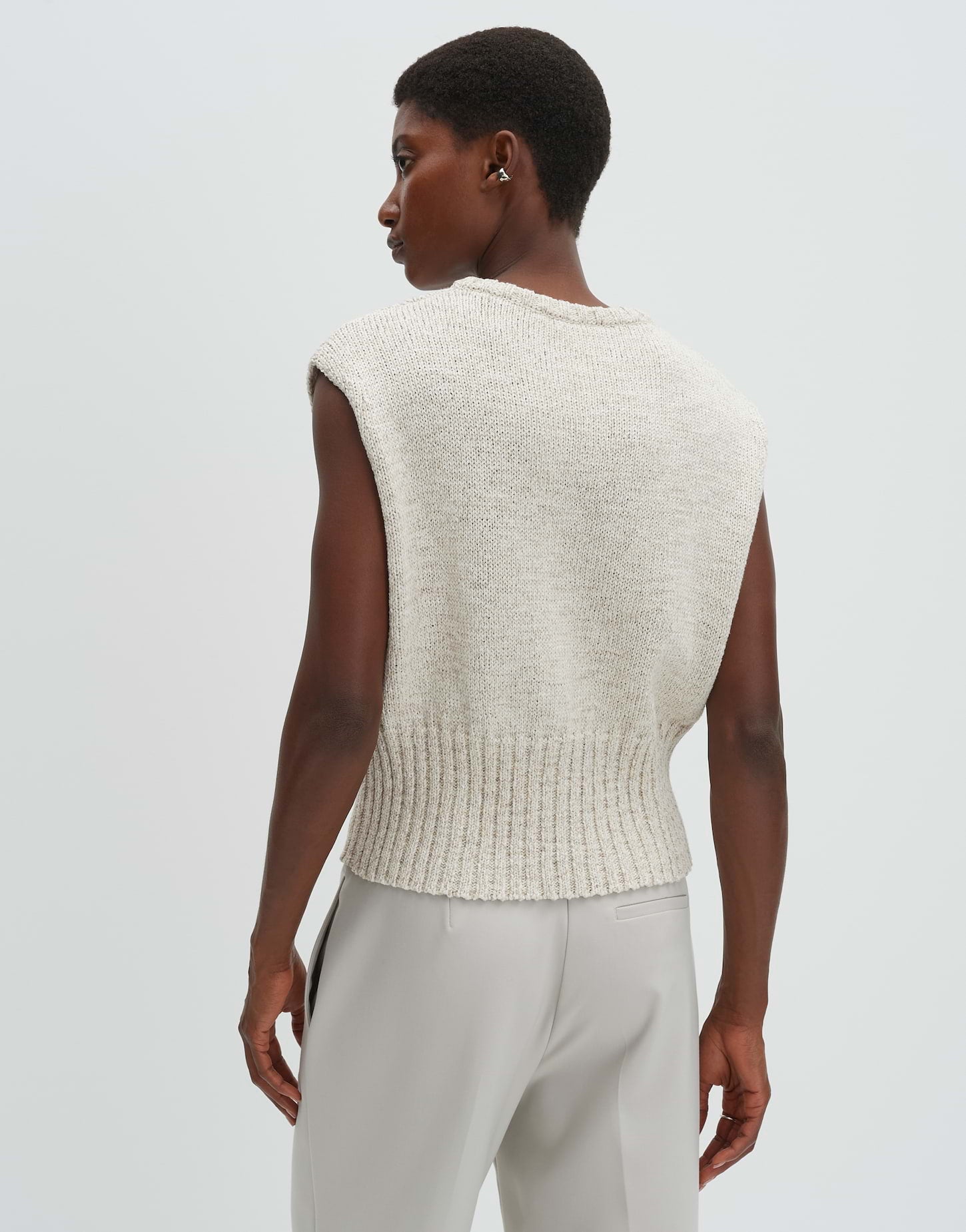 someday Stricktop aus fein melierten Bändchengarn Regular Fit Tuvalen