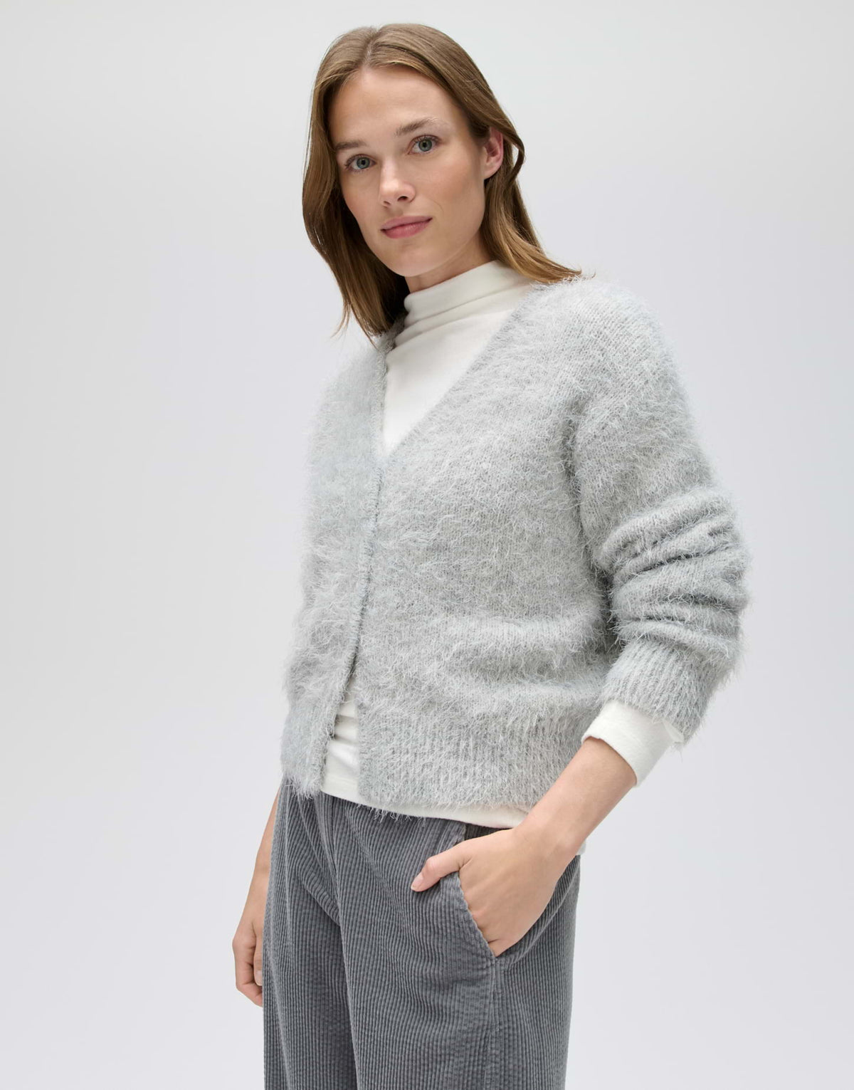Weicher Cardigan mit flauschiger Textur Slim Fit Diske