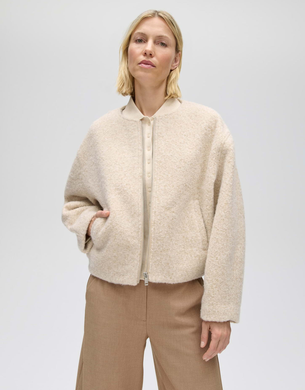 Kurzjacke in Bouclé Optik Regular Fit Hurlisa