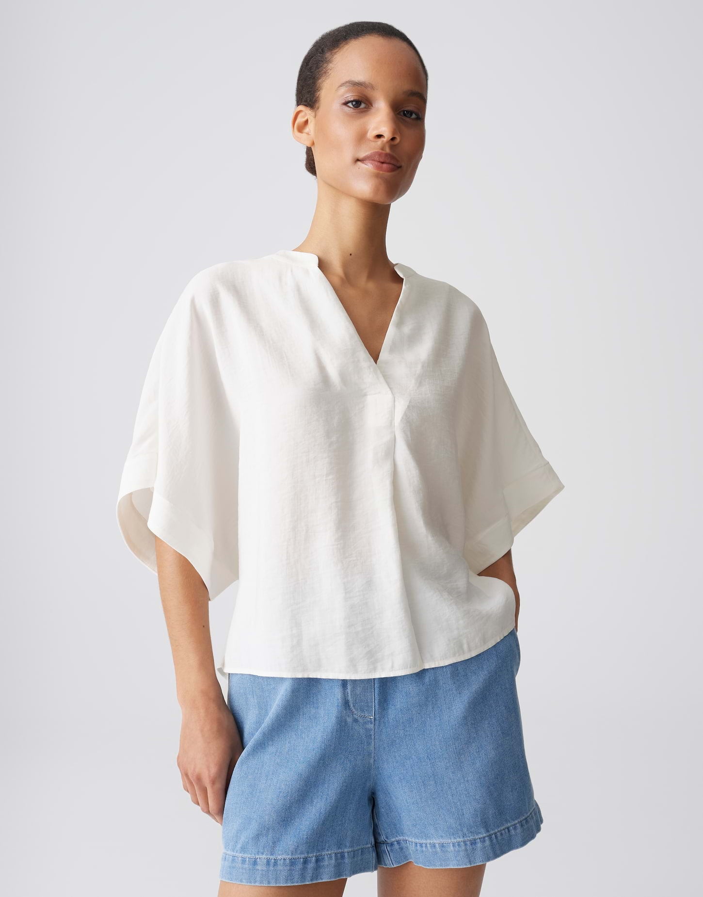 OPUS Oversized geschnittene Cape Bluse Fenella