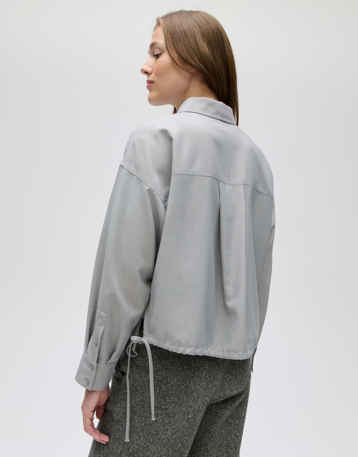Flanellbluse mit Tunnelzug im Saum Regular Fit Felanga