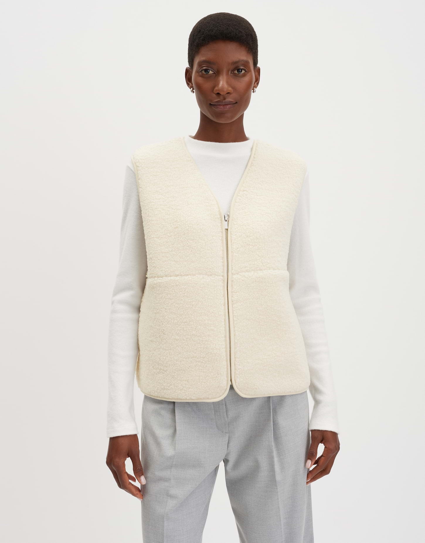 Someday Shearling-Weste Uliv