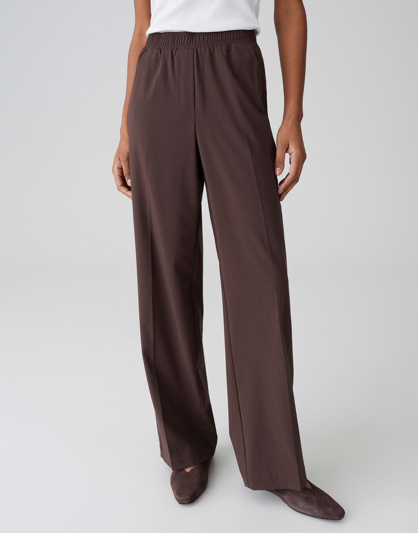 OPUS Wide Leg Pants mit Komfortbund Melane bloom