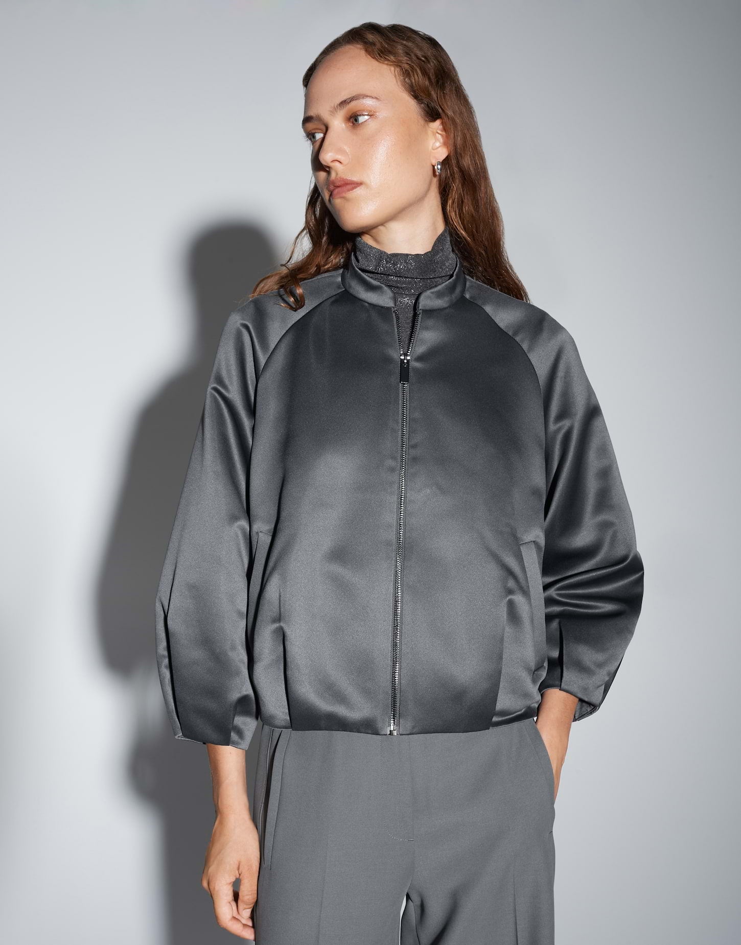 Someday Boxy Blousonjacke aus Satin Noriella