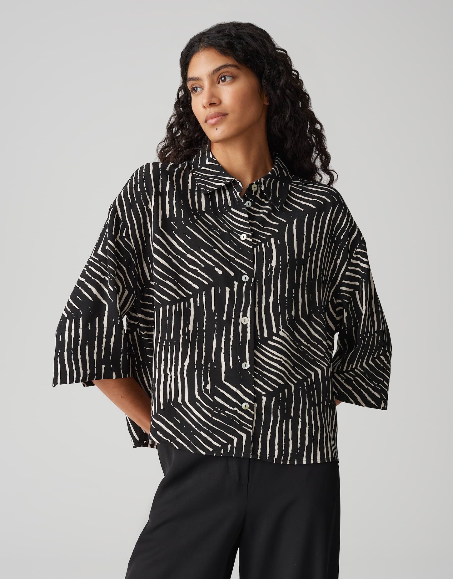 Bluse Fiana palm leaves