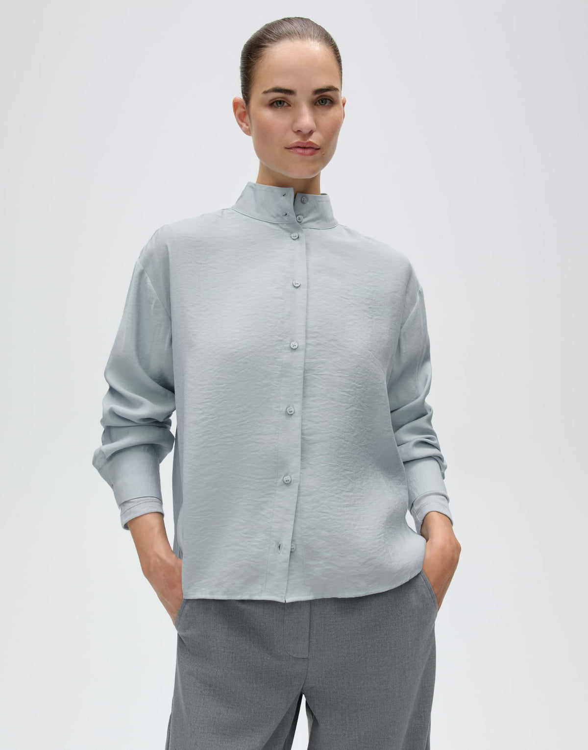 Satinbluse mit Faltendetail am Rücken Loose Fit Fasofta