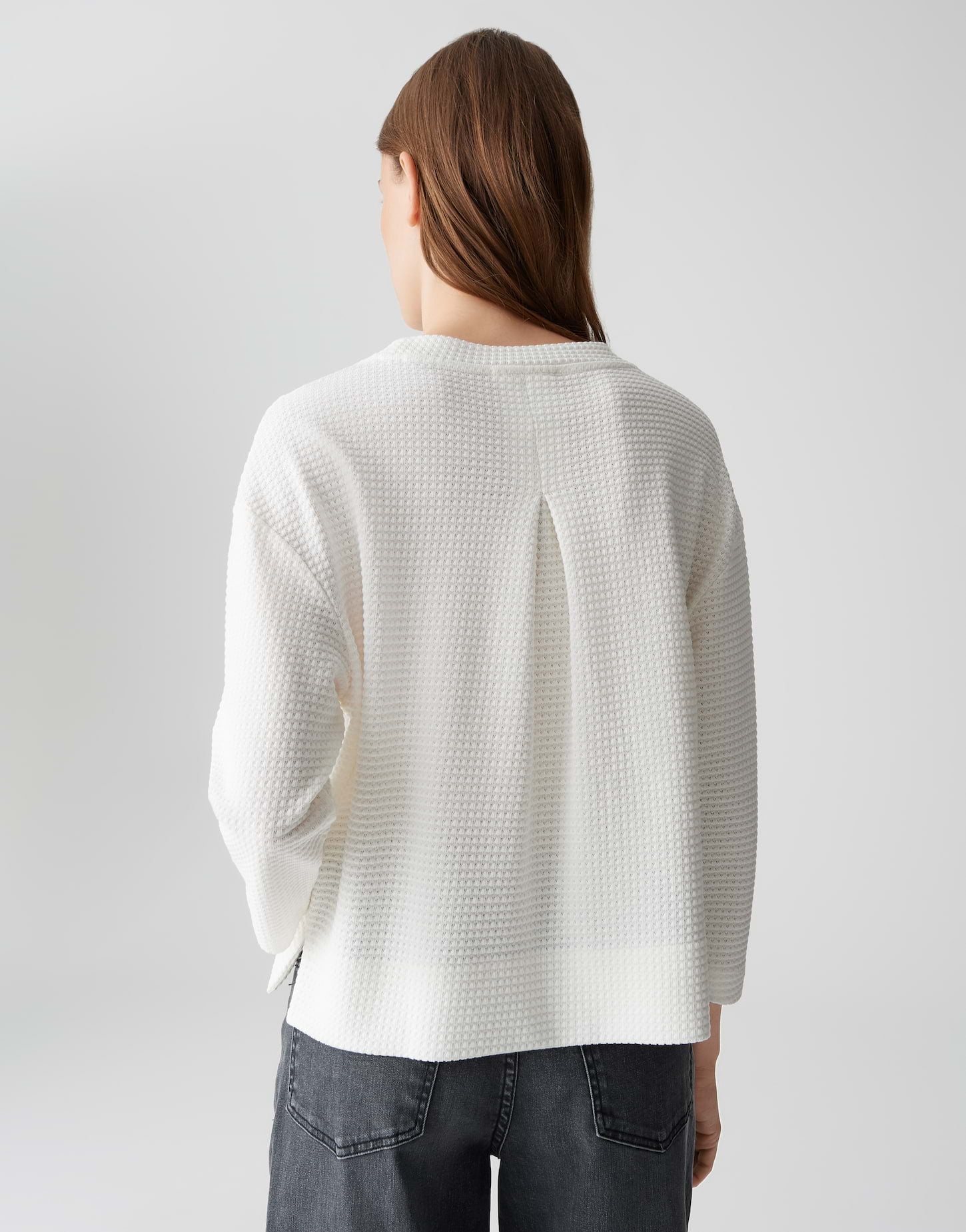 OPUS Sweatshirt mit zweifarbiger Struktur Gelix