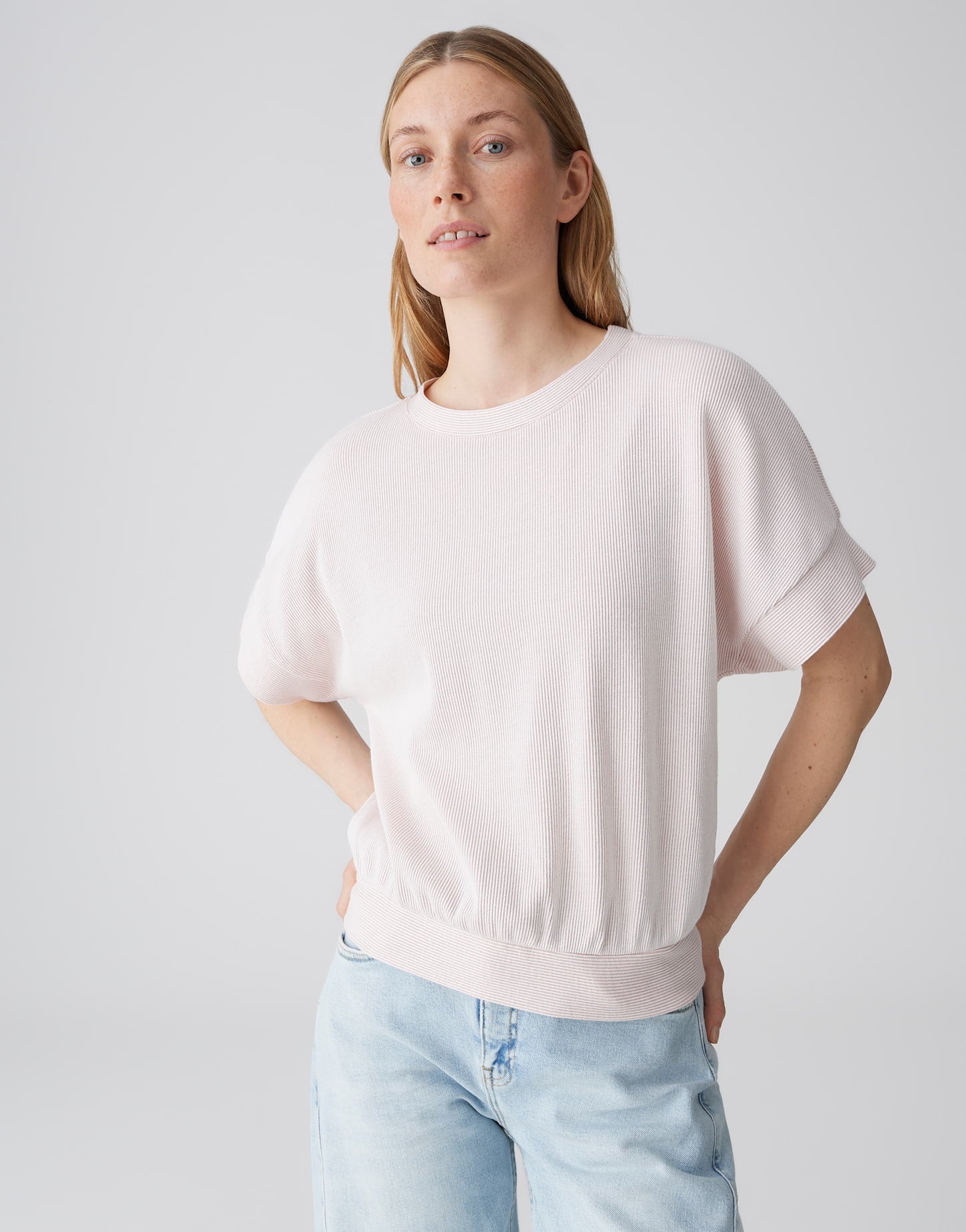 OPUS Sweatshirt mit gestreiften Rippeneffekt Loose Fit Gimos