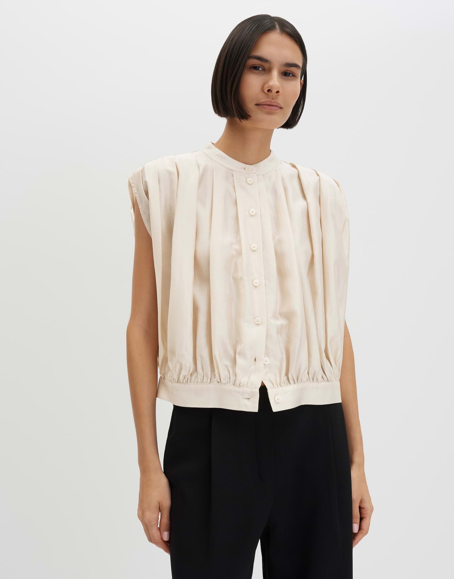 someday Kunstvoll drapiertes Satinbluse Regular Fit Ziola