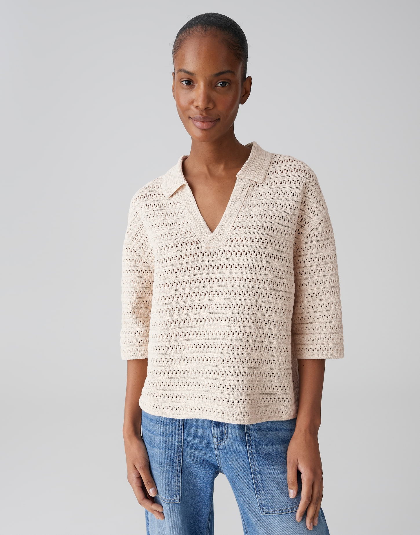 OPUS Sweatshirt mit feiner Häkeloptik Regular Fit Garakino