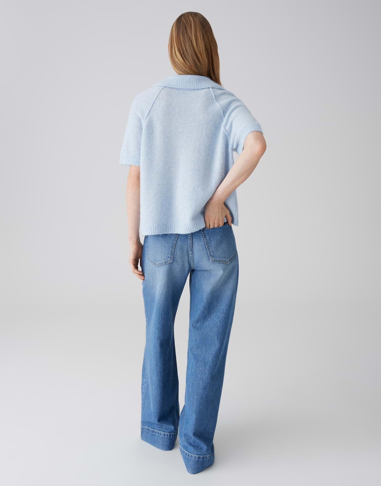 OPUS Weiches Strickshirt im Polo Stil Loose Fit Pathena