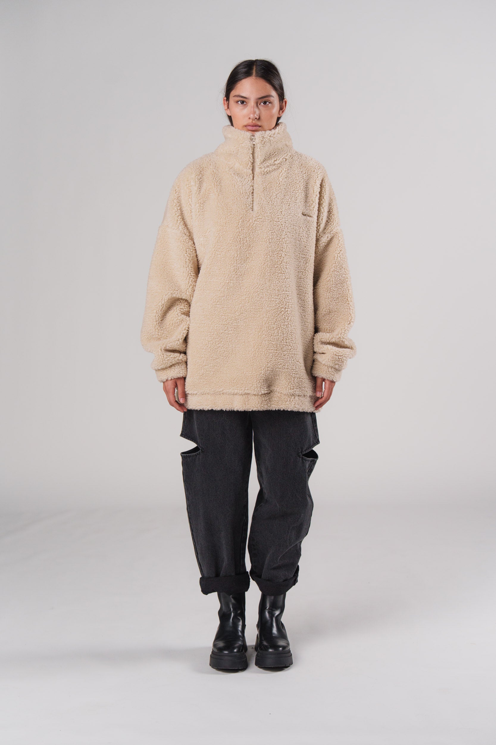 Karo Kauer Teddy Half Zip Sweater