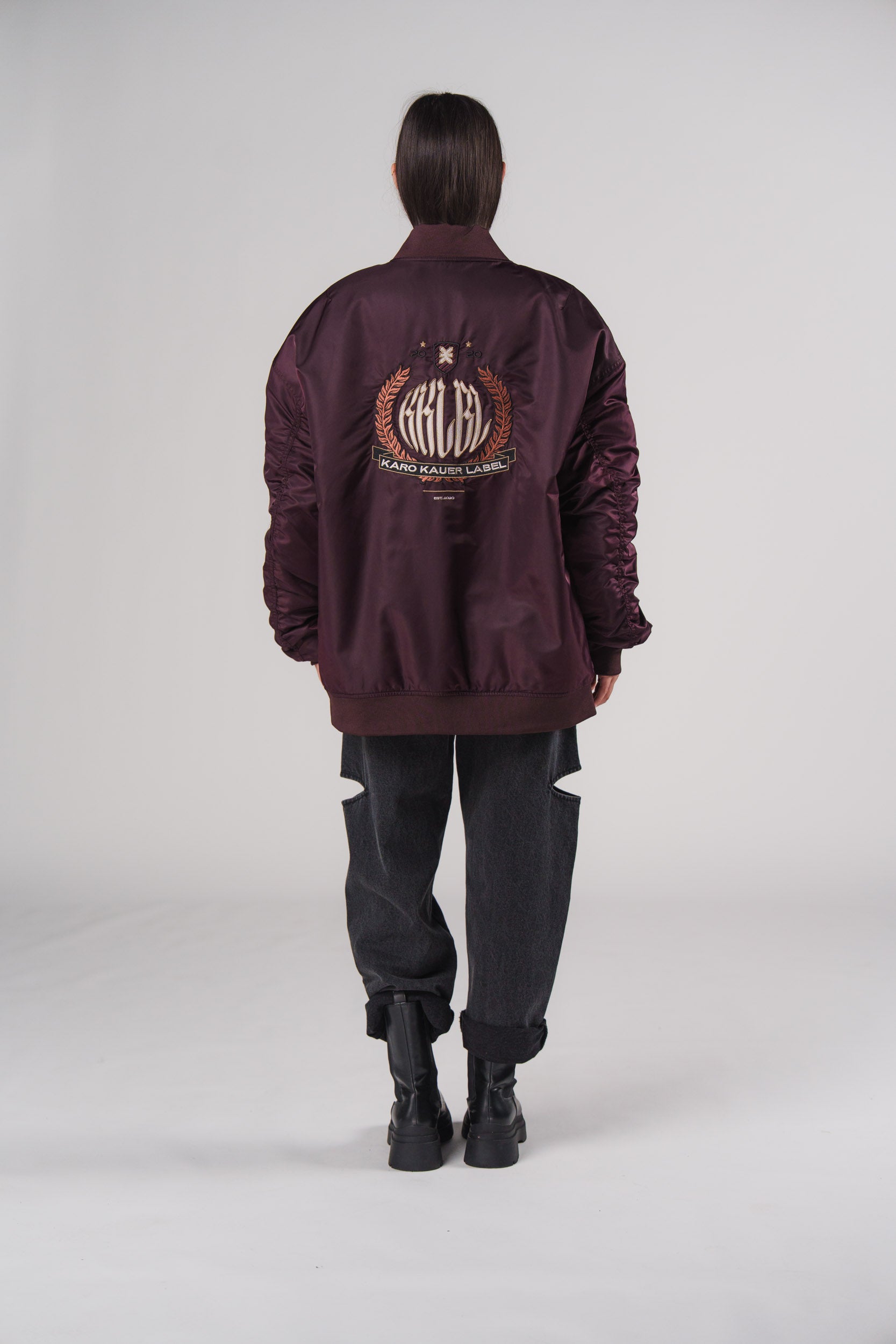 Karo Kauer Bomber Jacket Plum