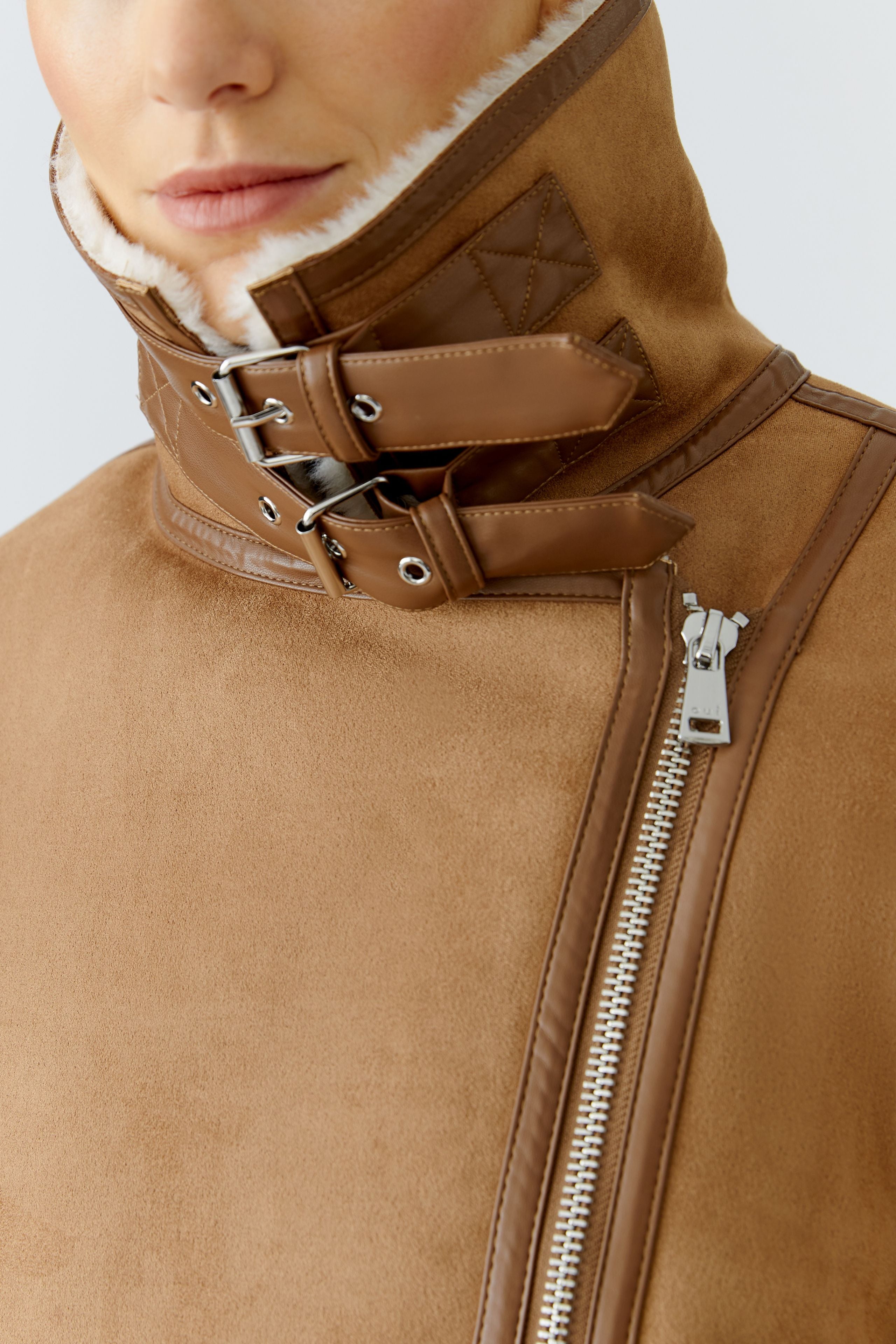 Oui Outdoorjacke in Lammfelloptik