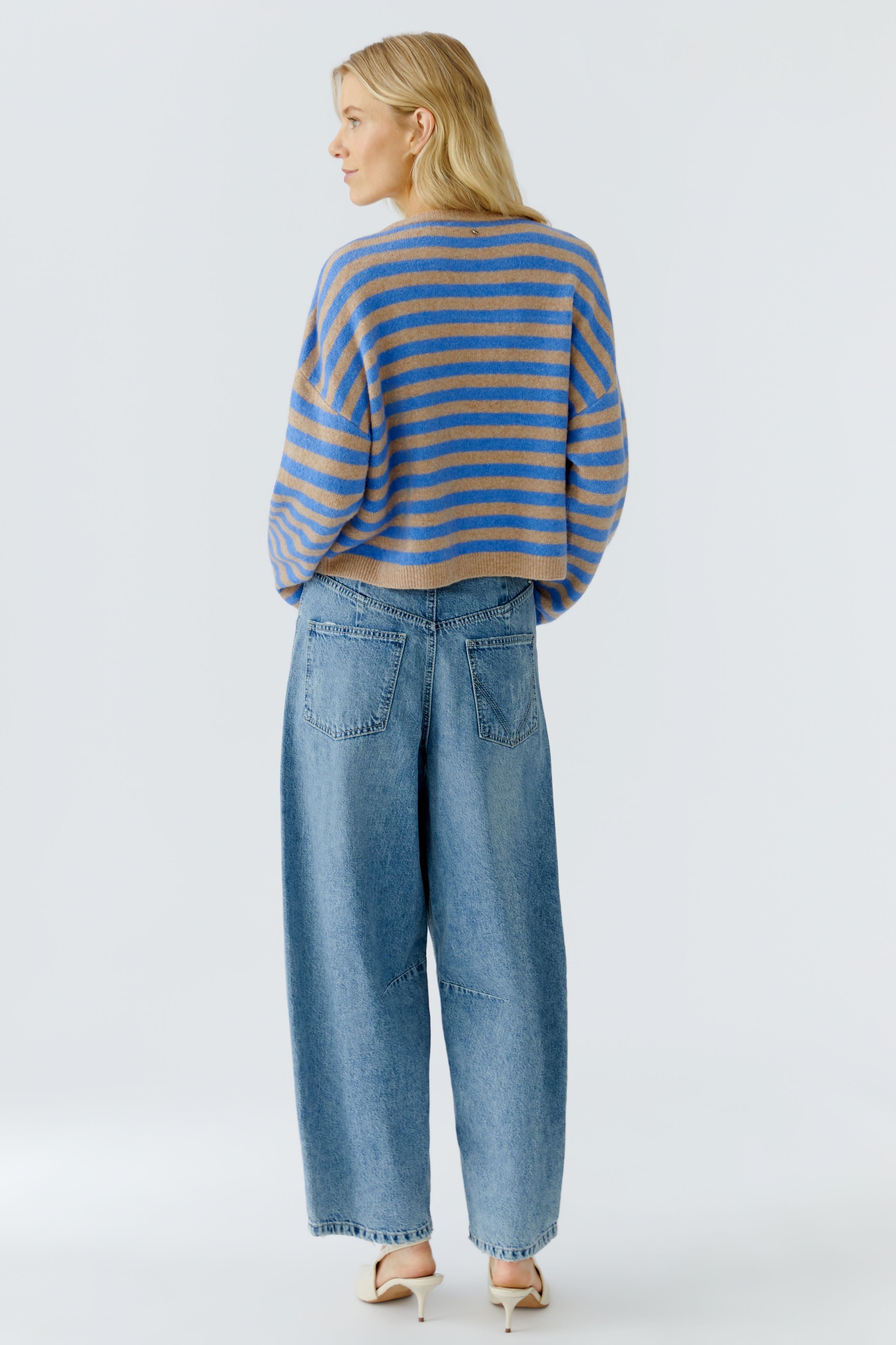 Oui oversized Streifenpullover