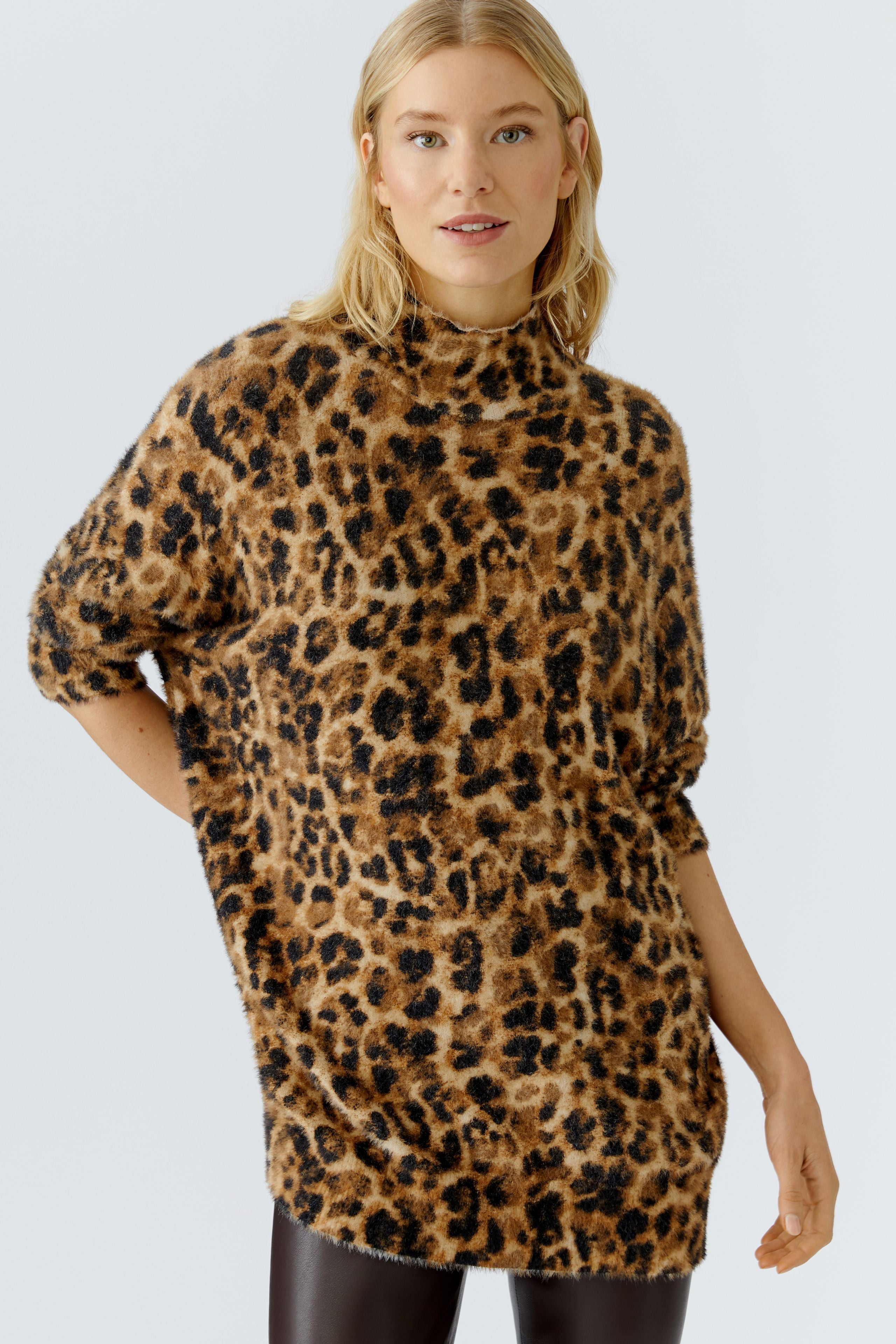 Oui Longpullover aus kuscheligem Fellchengarn