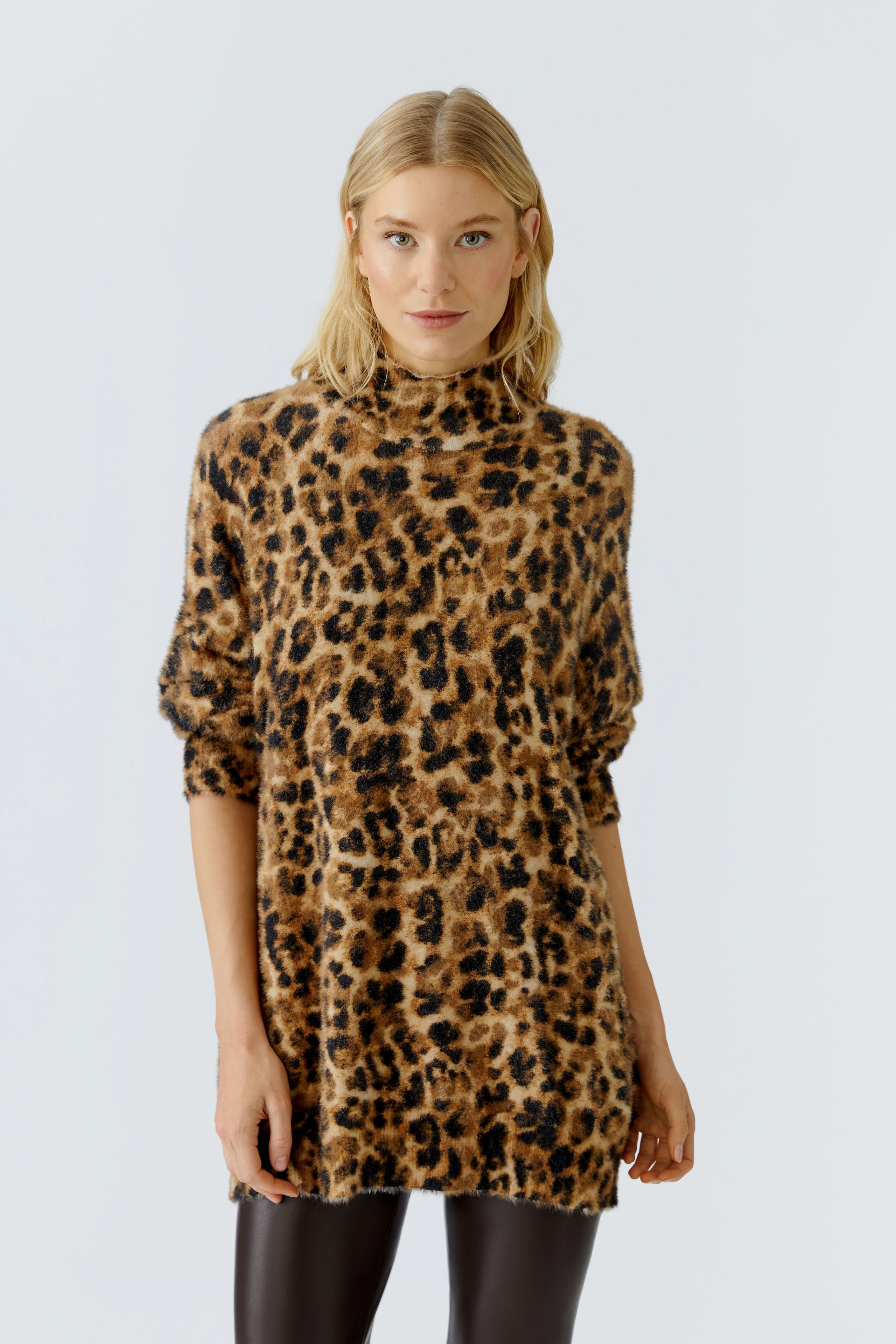 Oui Longpullover aus kuscheligem Fellchengarn