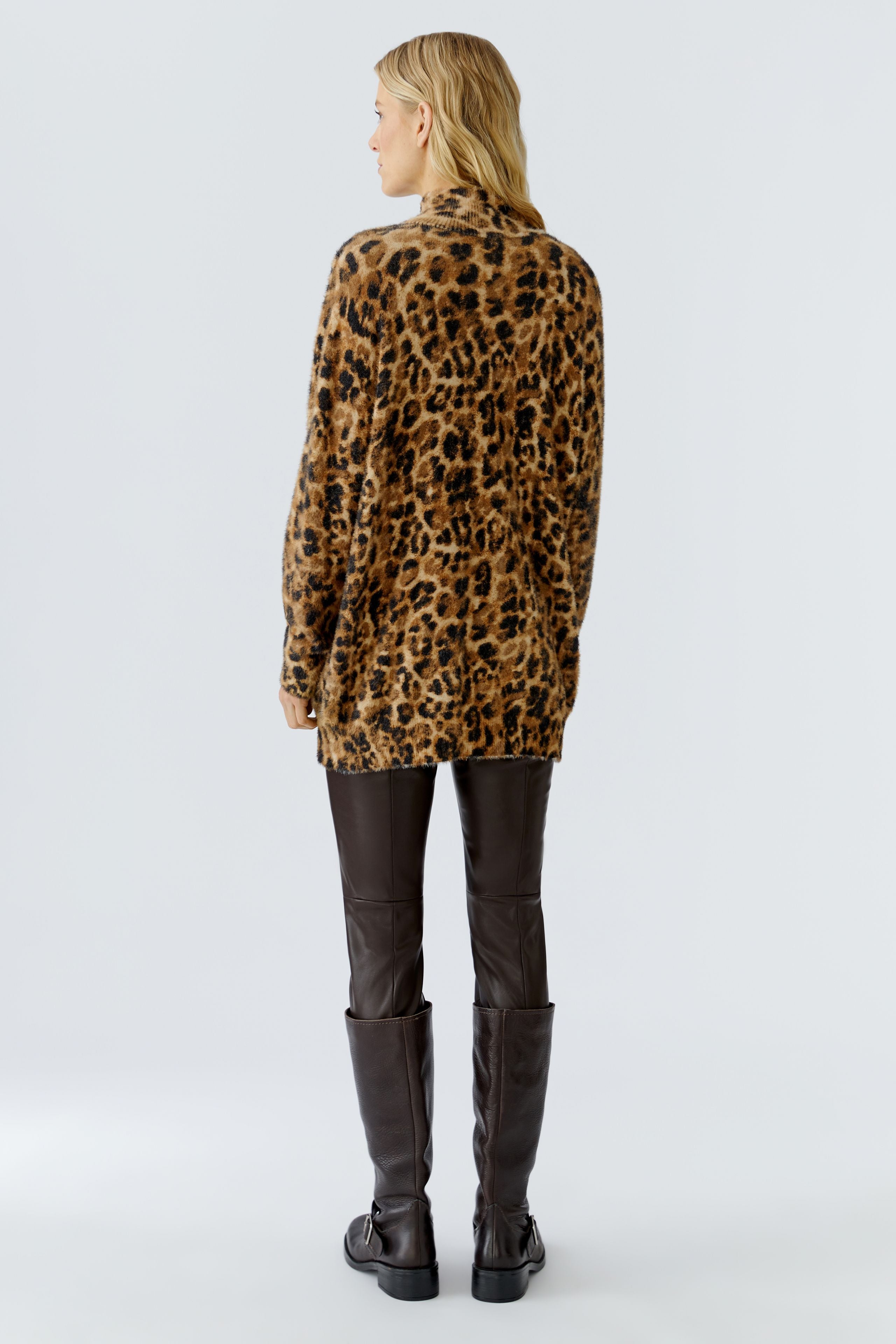 Oui Longpullover aus kuscheligem Fellchengarn