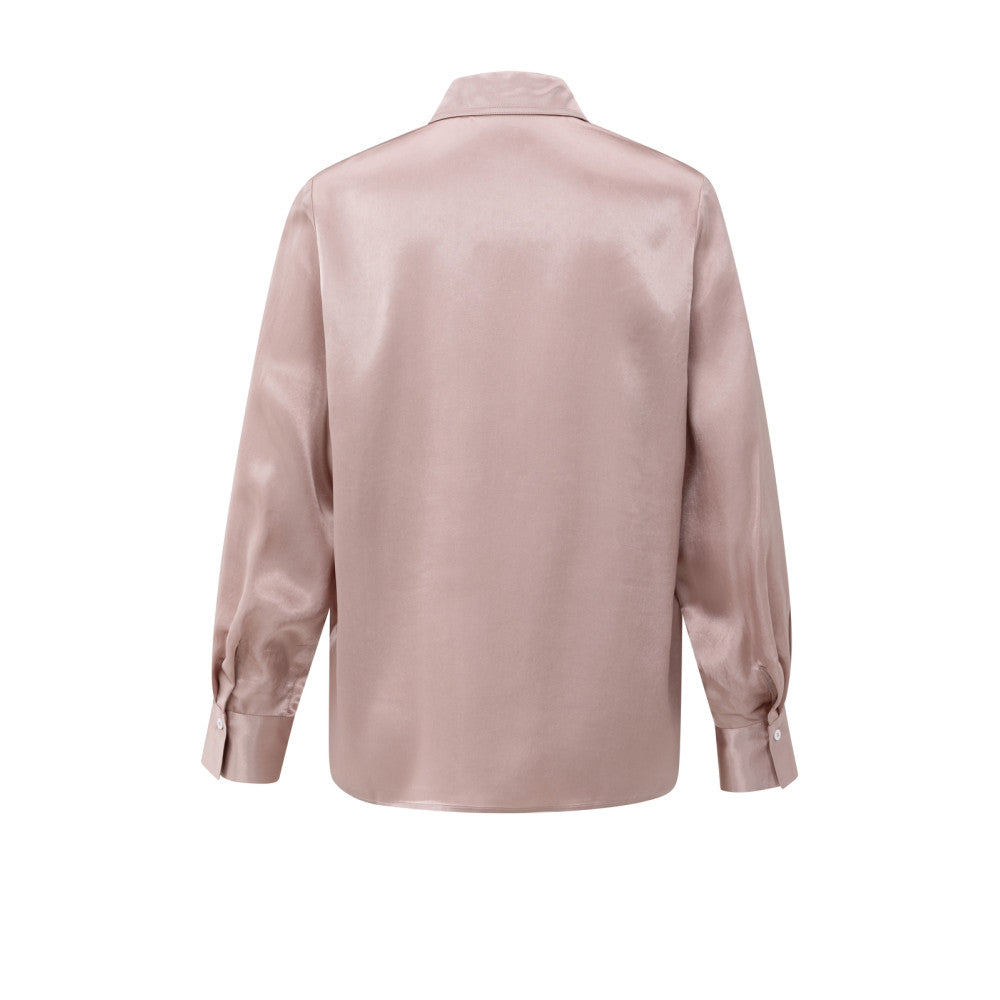 Yaya Satinbluse mit Manschetten