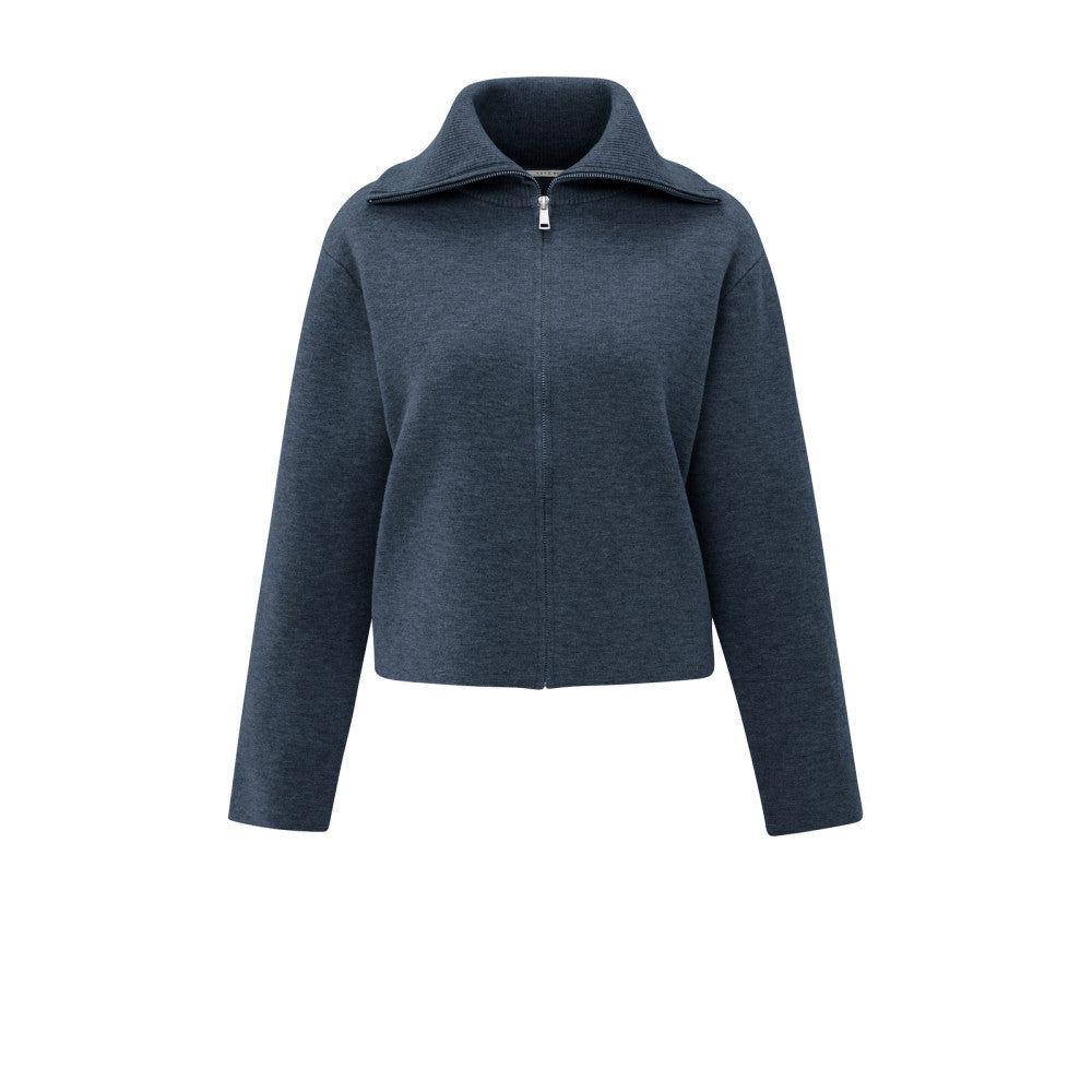 Yaya Cardigan mit Reißverschluss und hohem Kragen