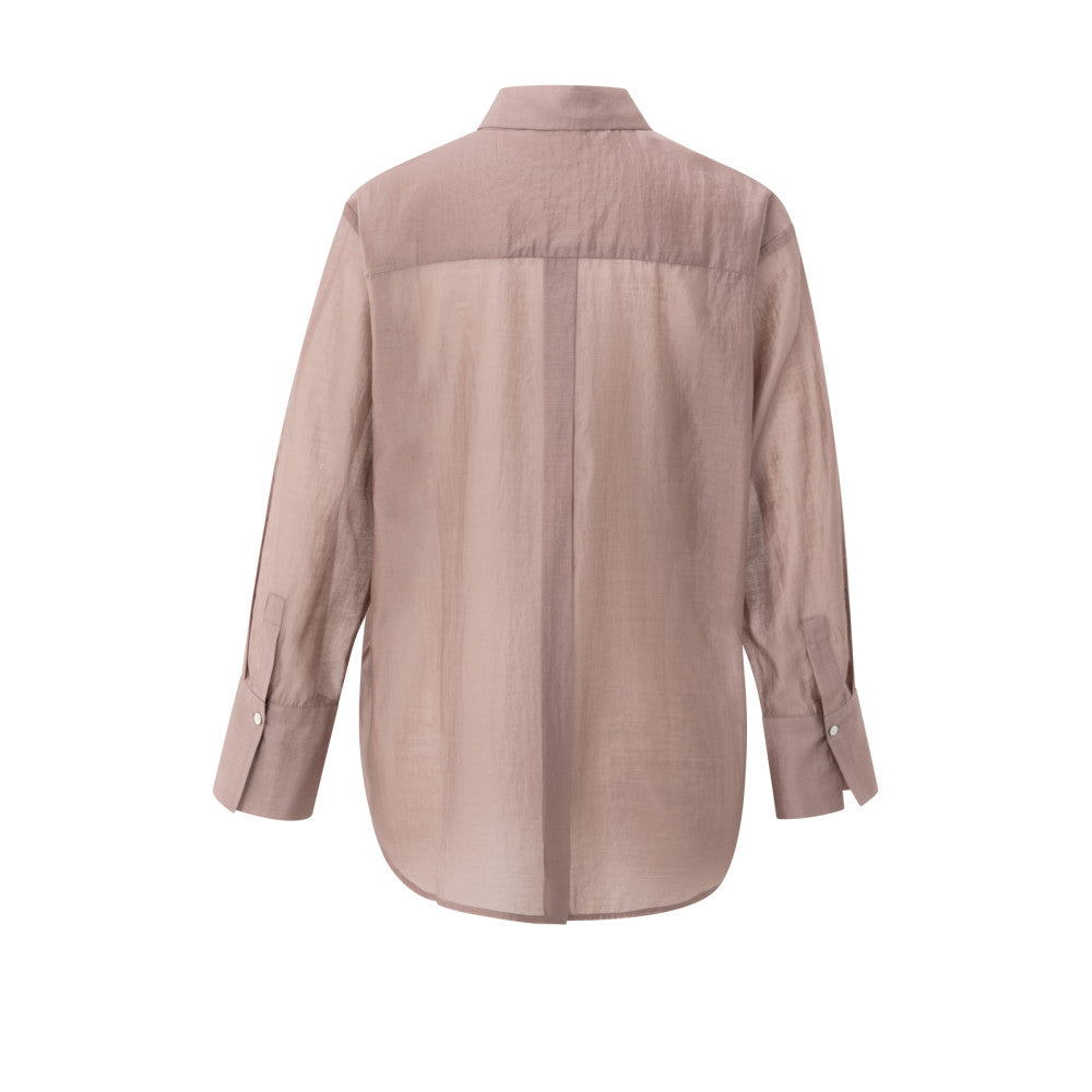 Yaya Durchsichtige Bluse mit raffiniertem Detail am Rücken