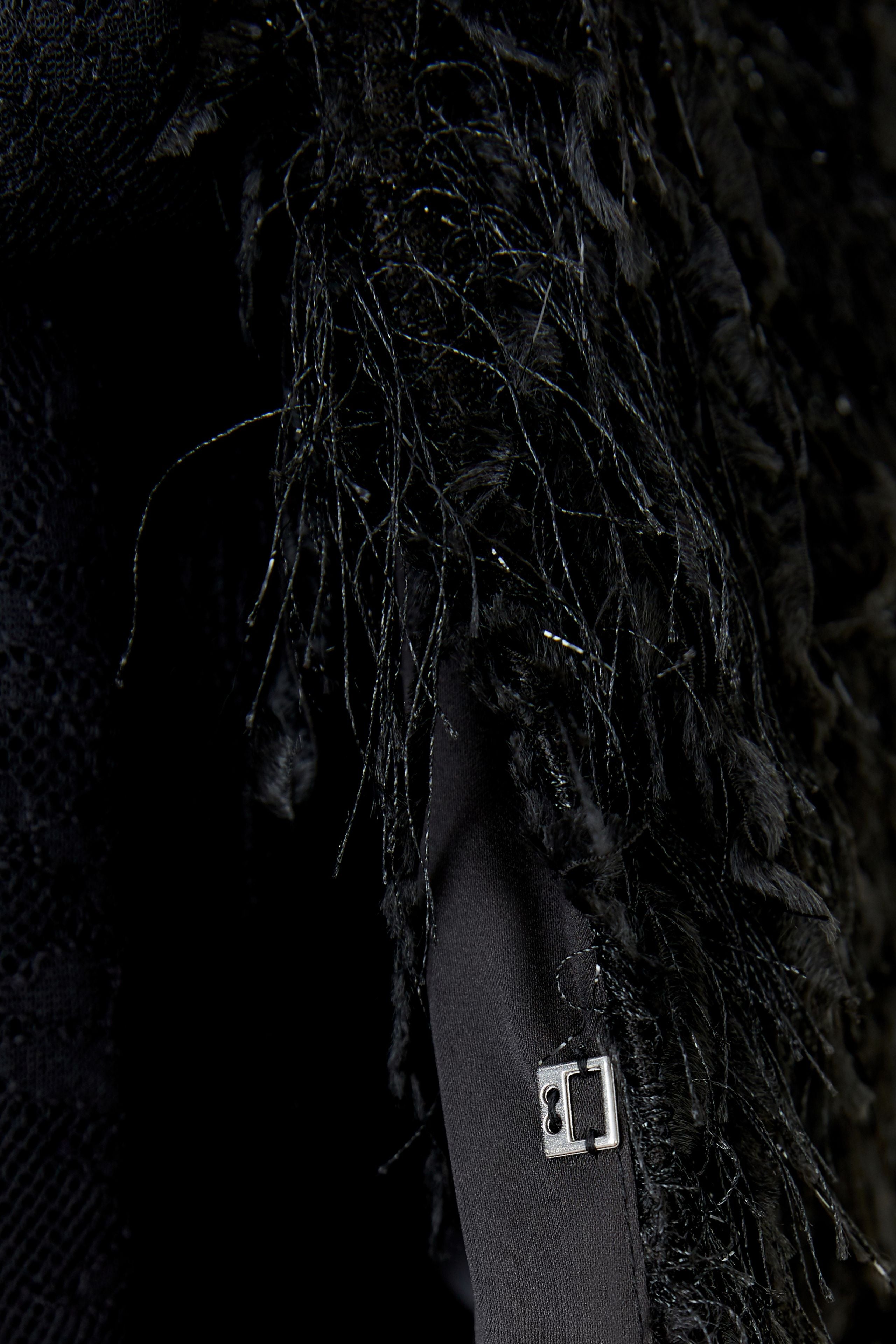 OUI Jacke mit Fransen und Glanzgar