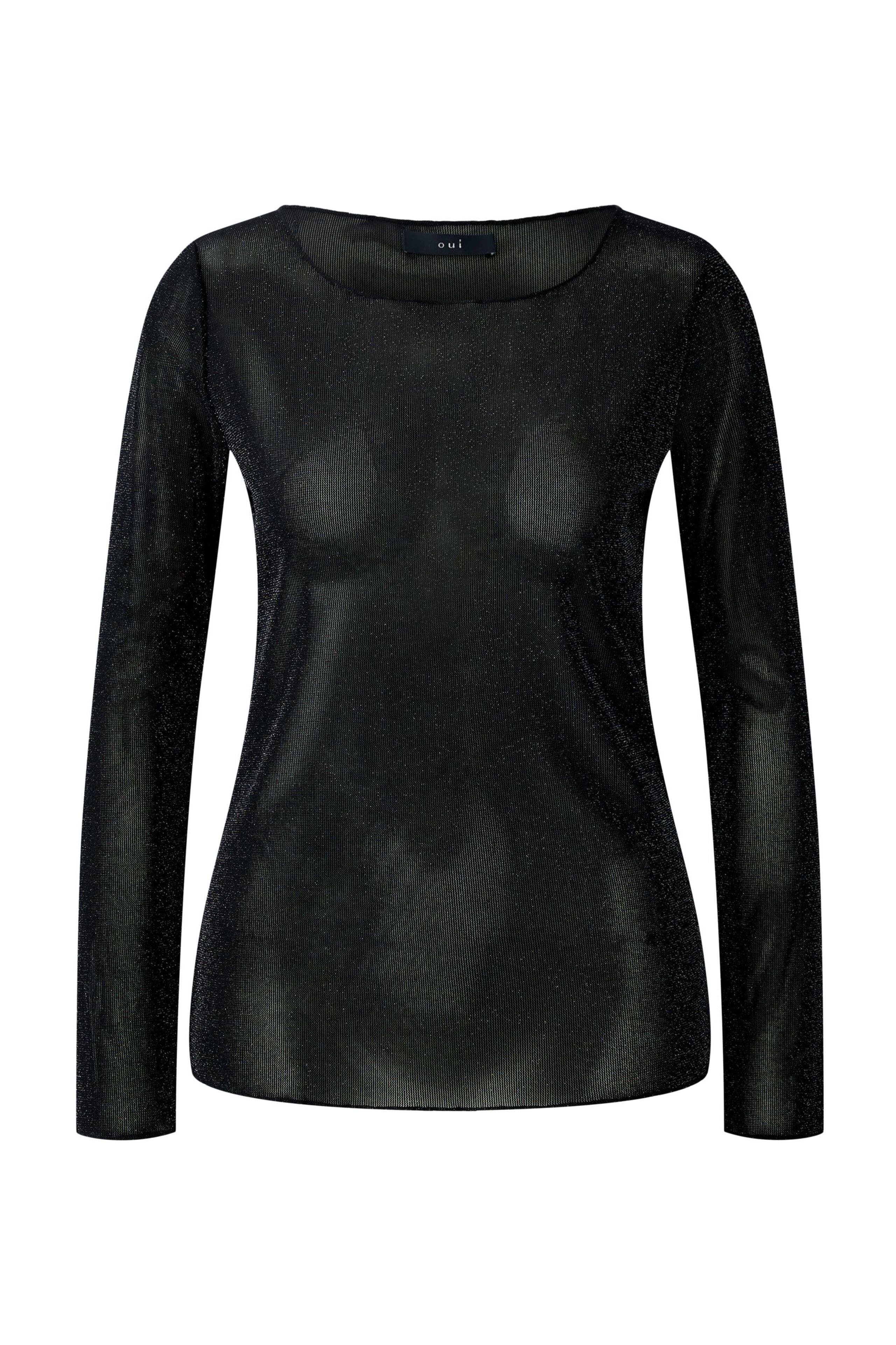 OUI Langarmshirt mit Glanzfäden durchwirkt