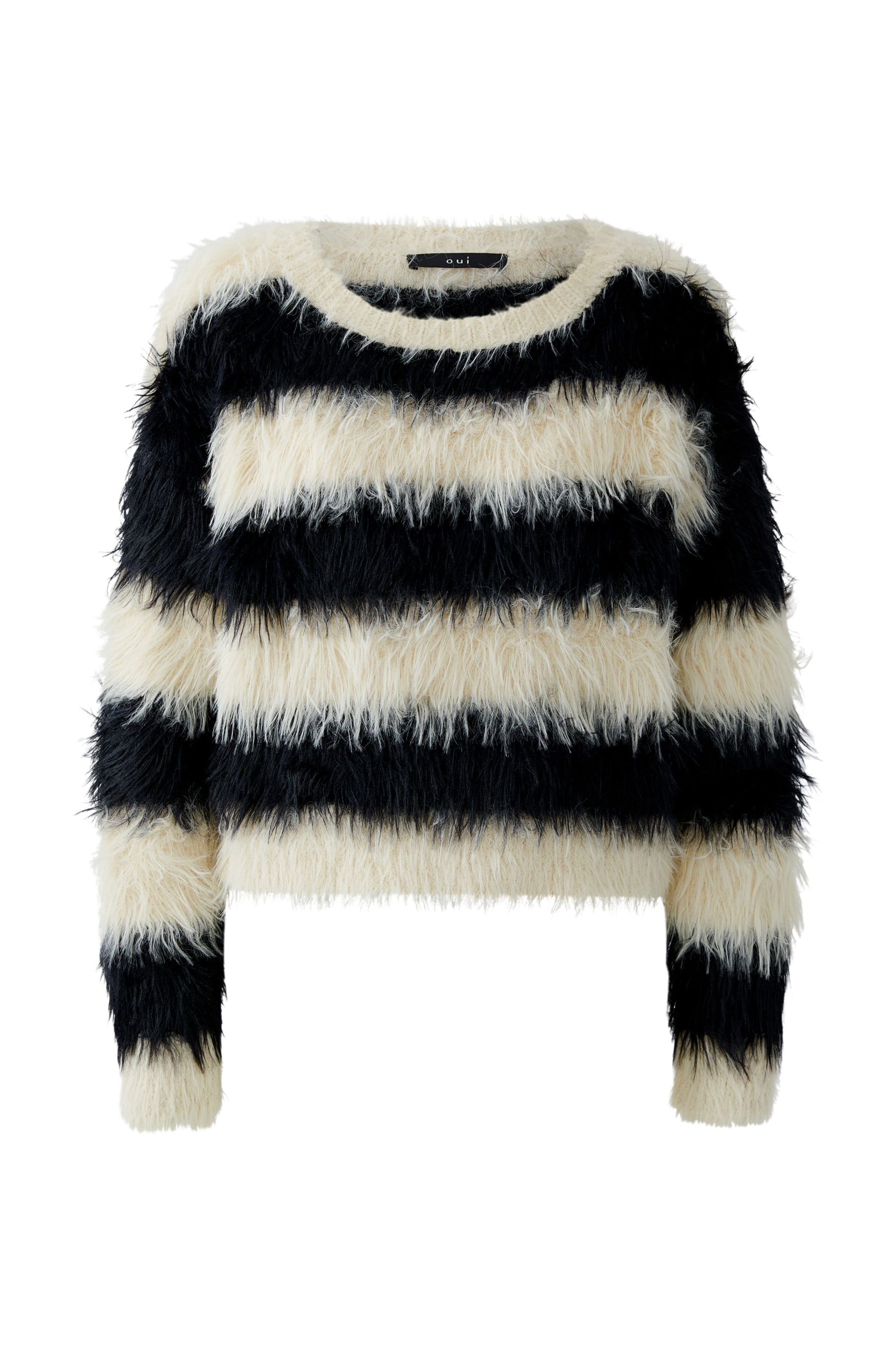 OUI Pullover mit langhaarigen Fellchengarn