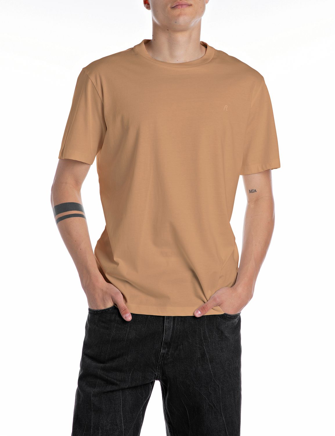 Replay Jersey-T-Shirt mit rundem Ausschnitt M3097