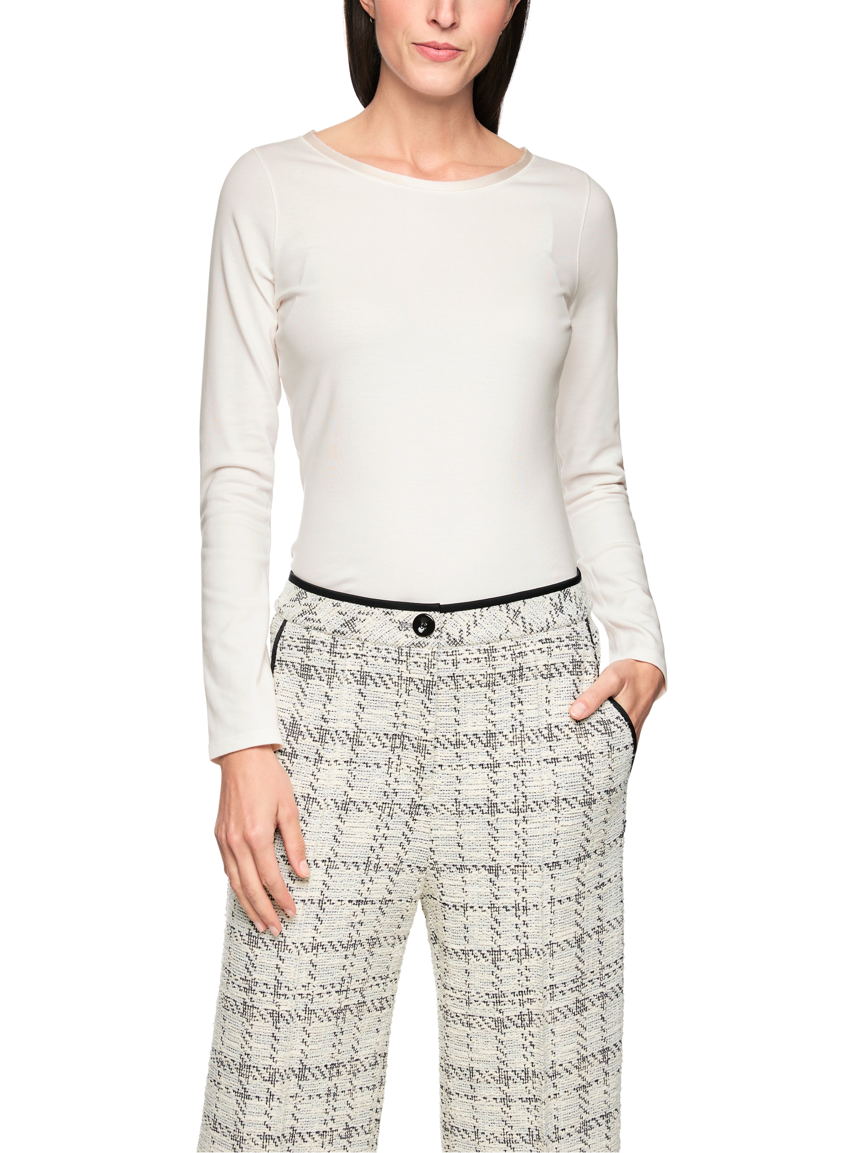 Marc Cain Longsleeve mit Seidenblende