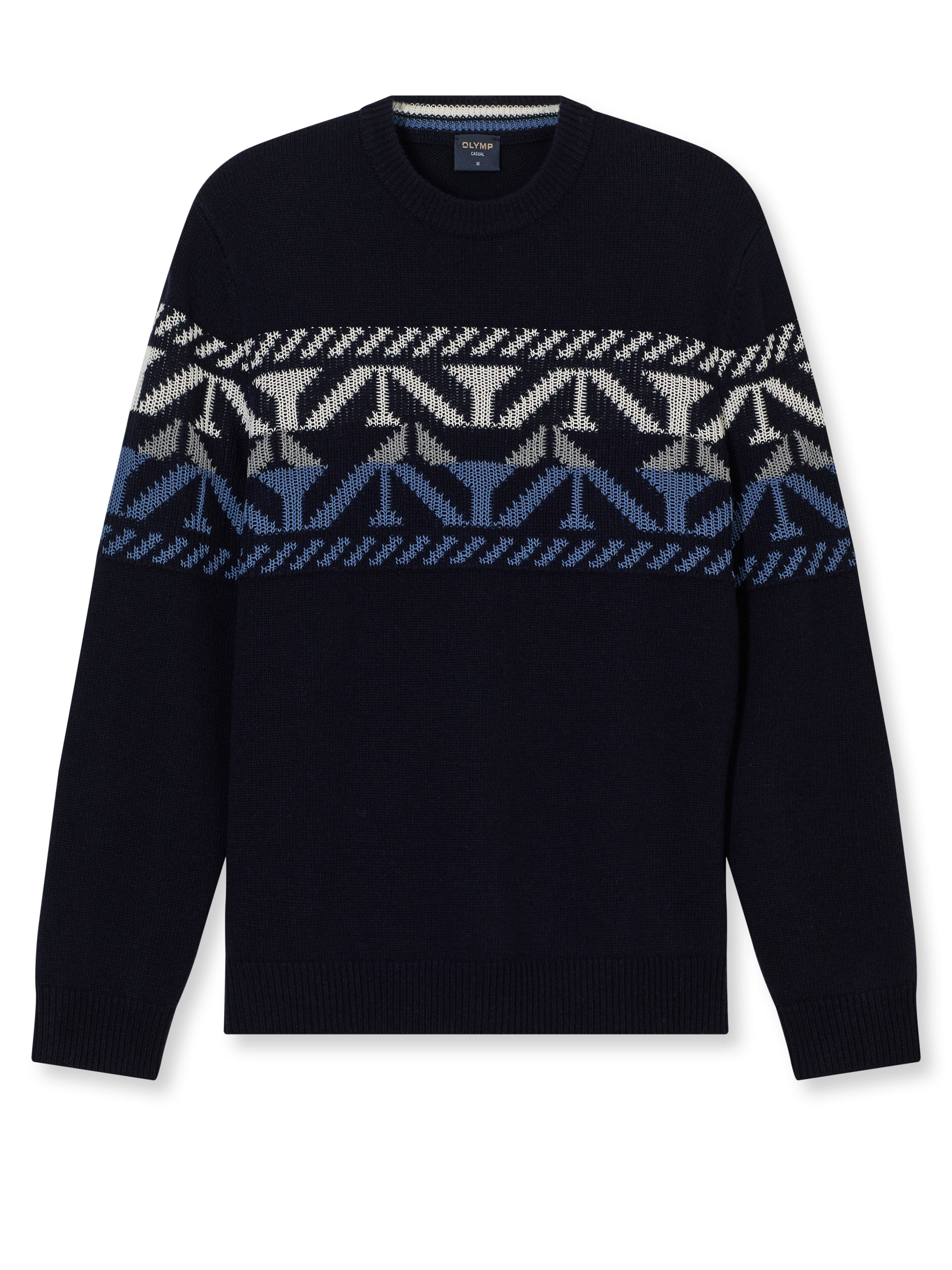 OLYMP Casual Strick Pullover mit Baum- und Schurwolle