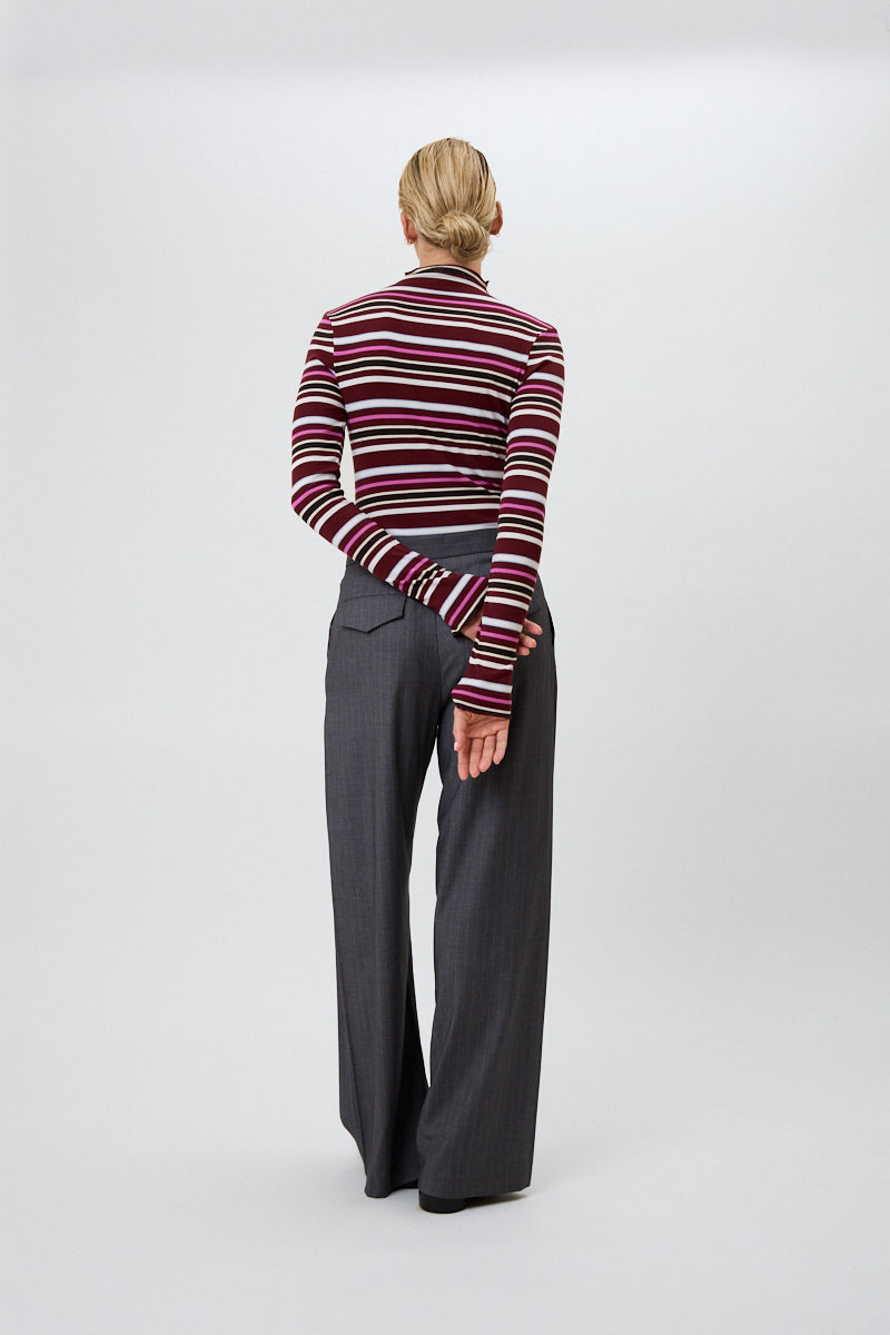 Oh April Milou Longsleeve Merlot Stripe