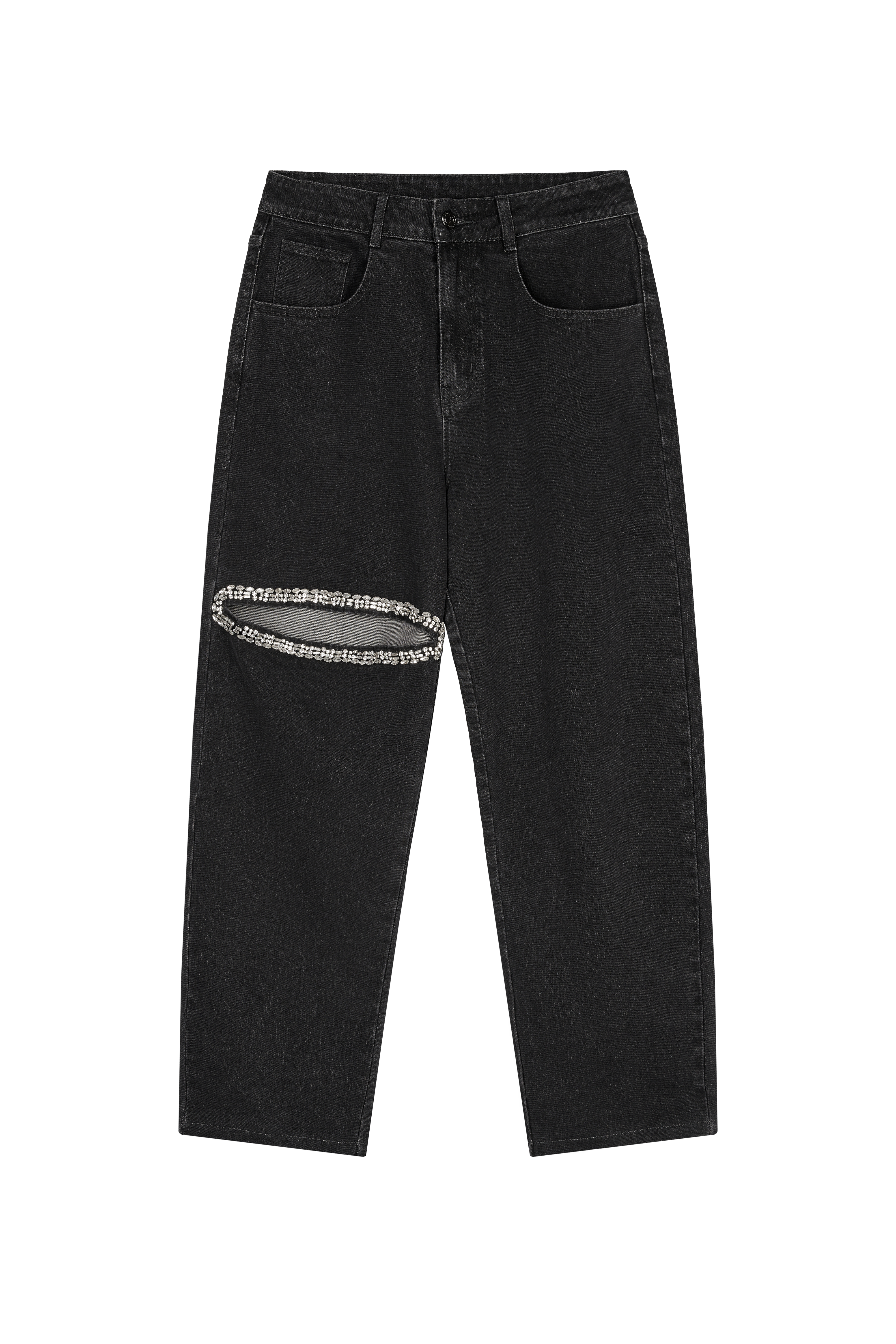 Karo Kauer Denim Pants Cutout Petite Diamond