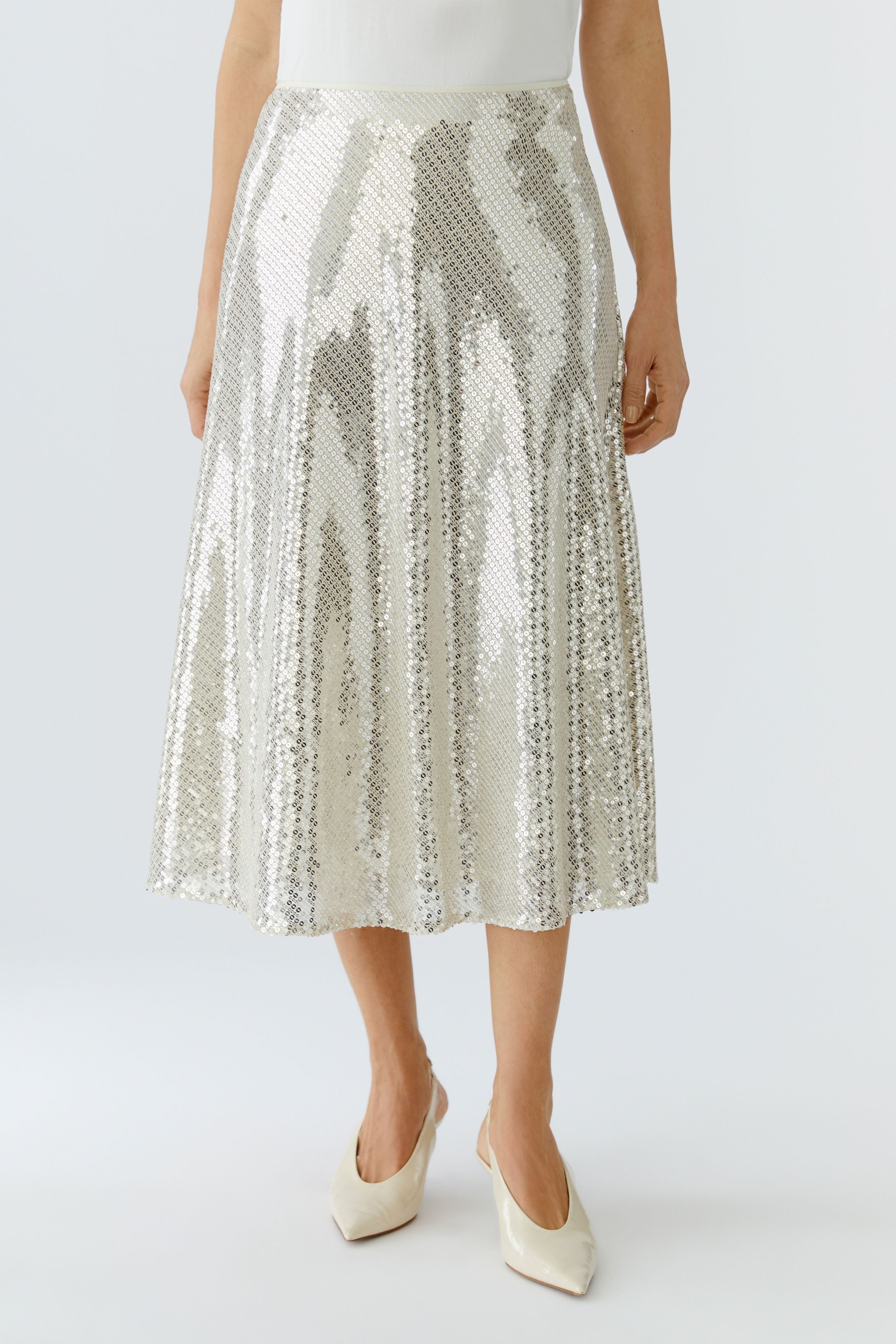 OUI A-Linien-Rock mit asymmetrischen Paillettenstreifen