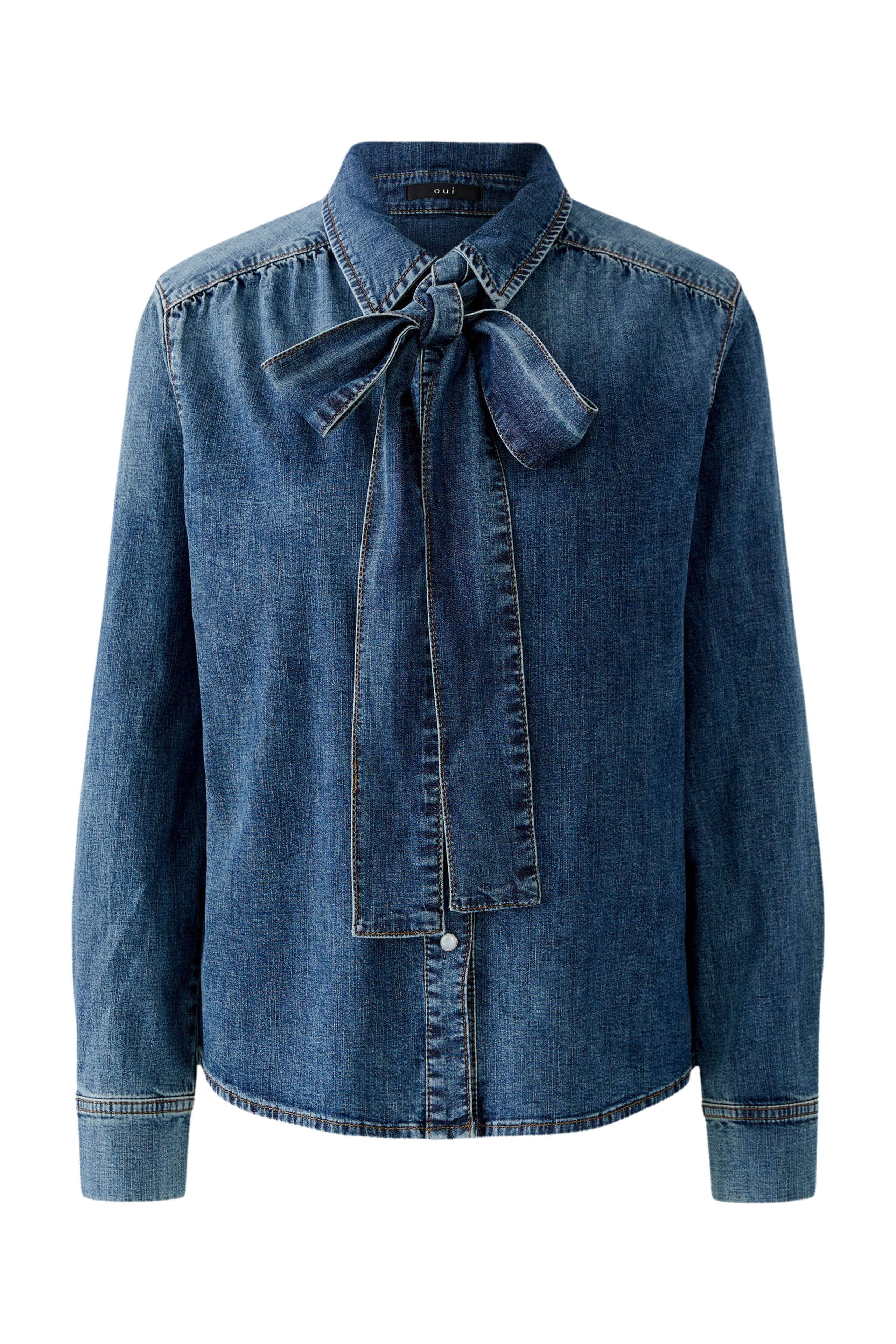 OUI Jeanshemd mit abnehmbarer Schluppe