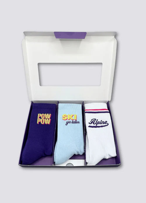 NBDC Herrensocken 3-PACK POW POW SKI YA LATER ALPINE