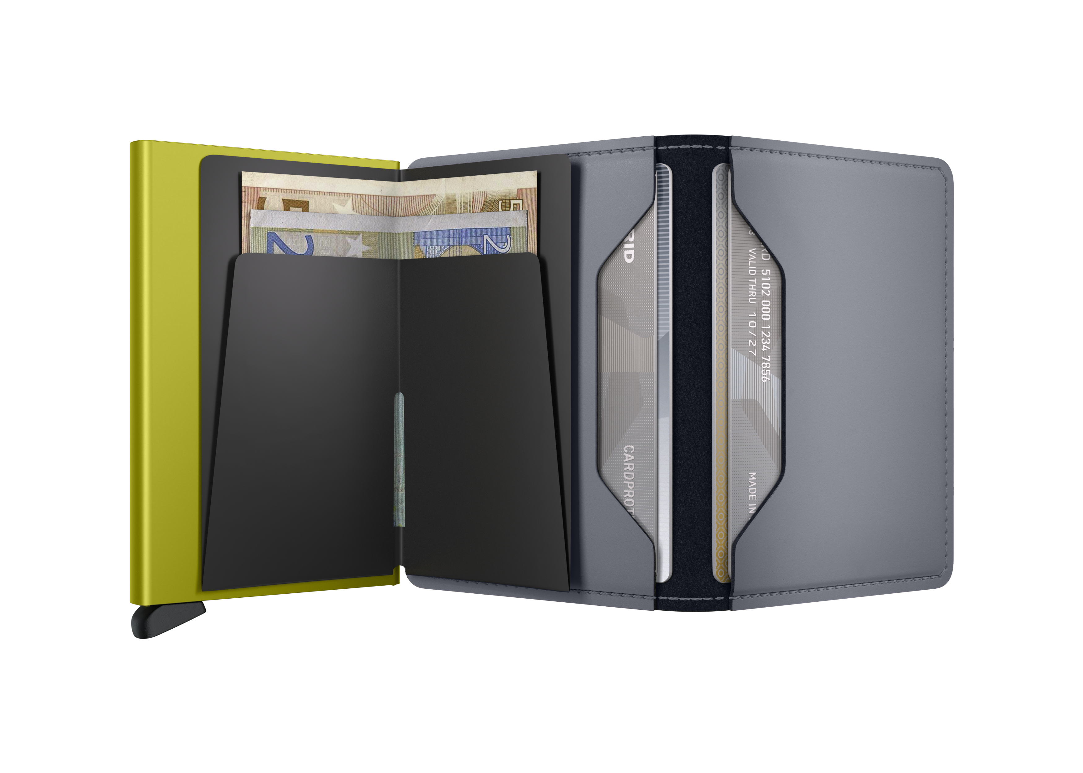 Slimwallet Matte Grey & Lime