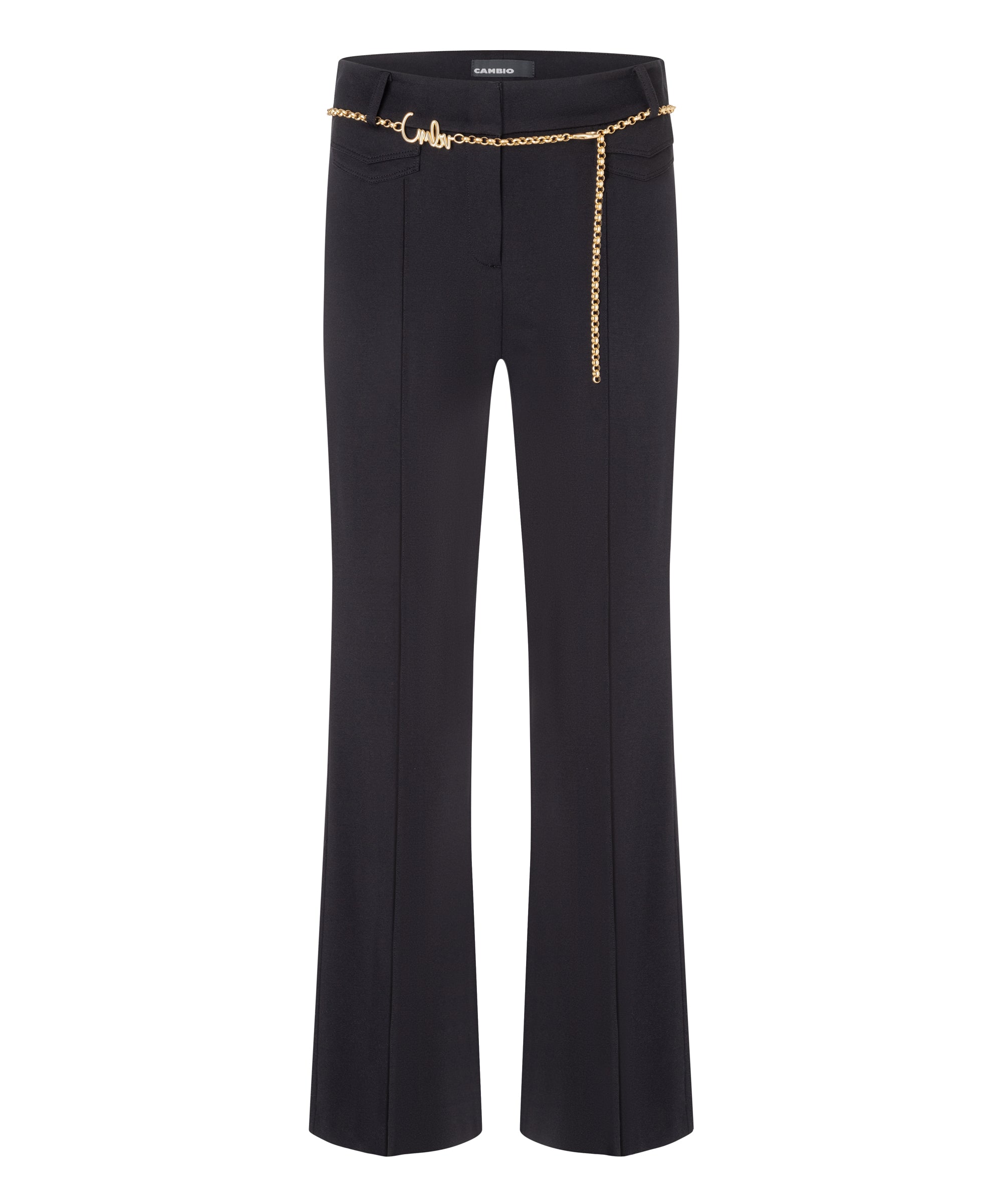 CAMBIO Hose flared-fit long Fawn flap pocket