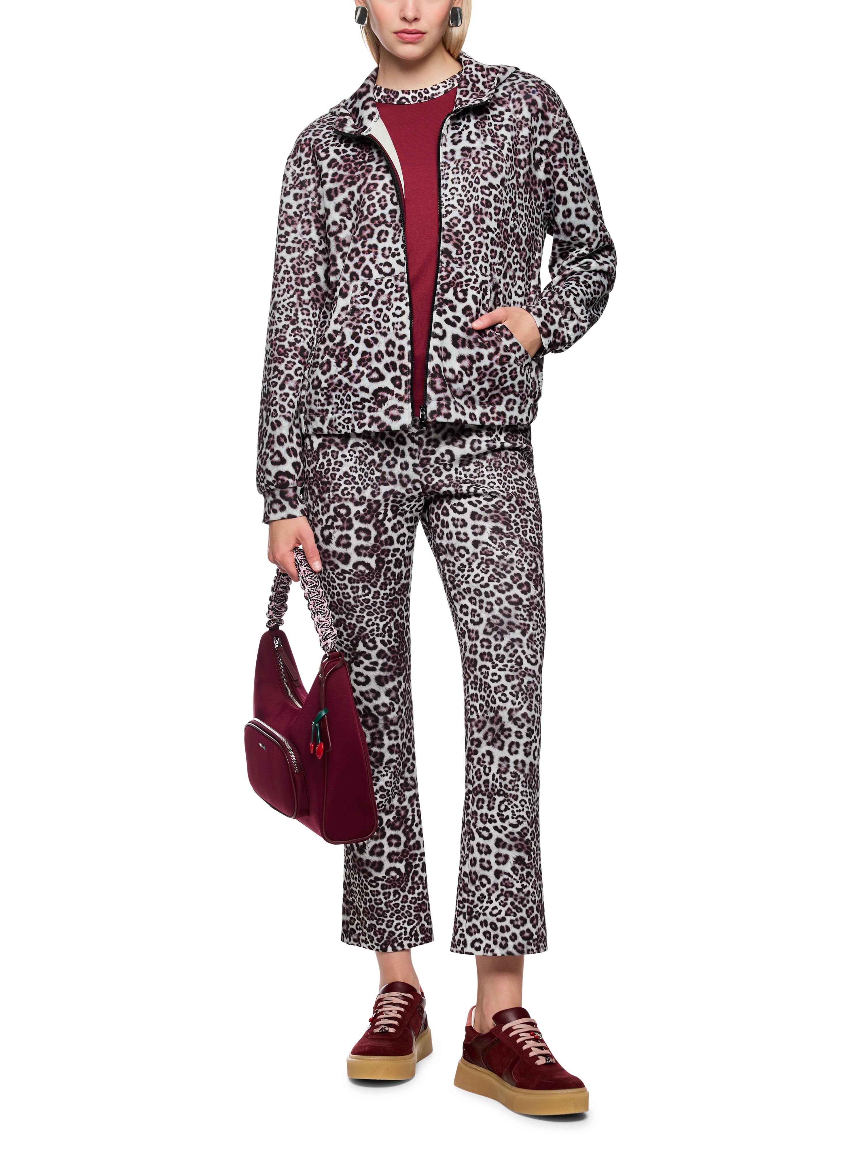 Marc Cain Jersey Jacke mit Leo Print