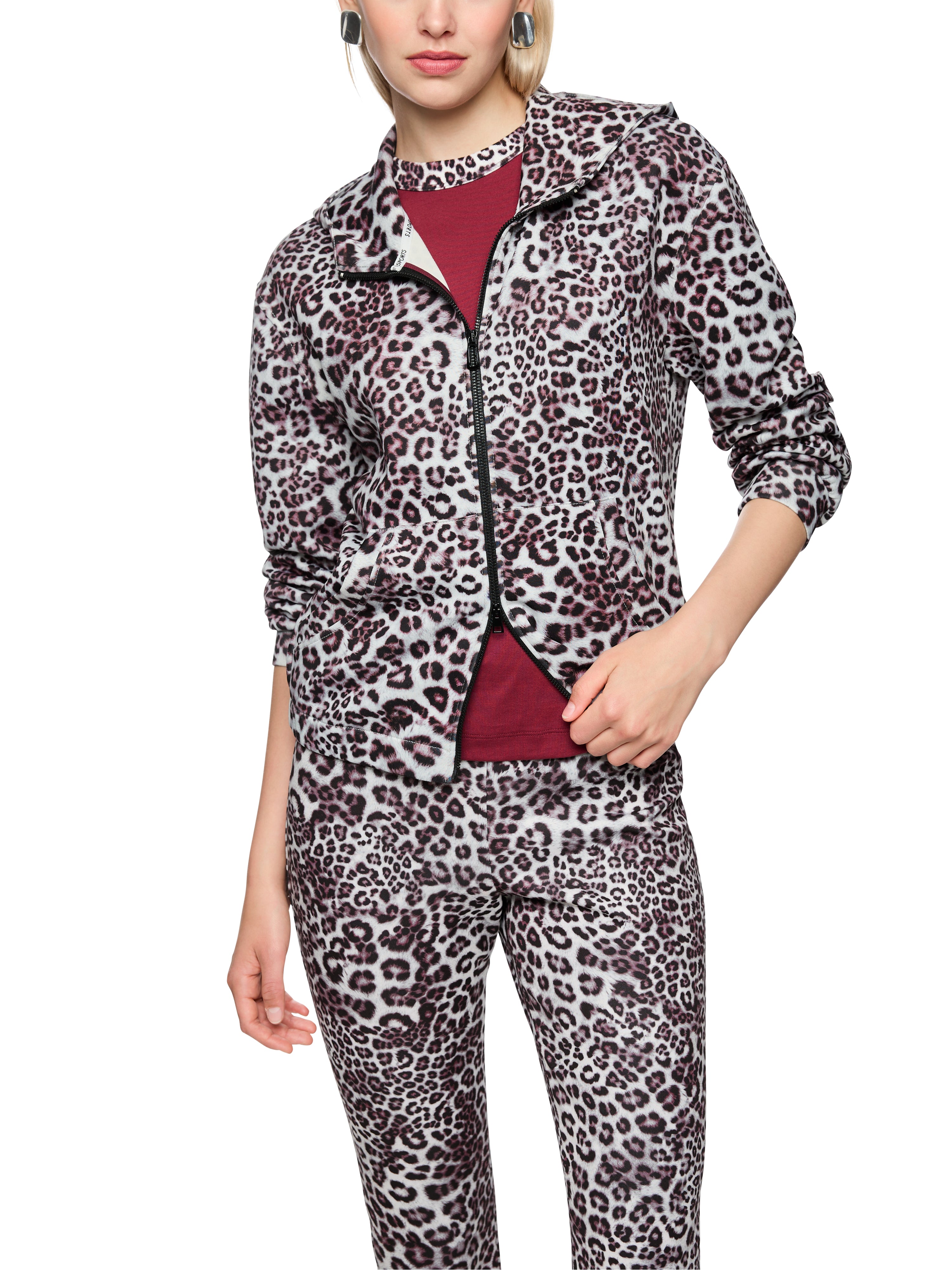 Marc Cain Jersey Jacke mit Leo Print