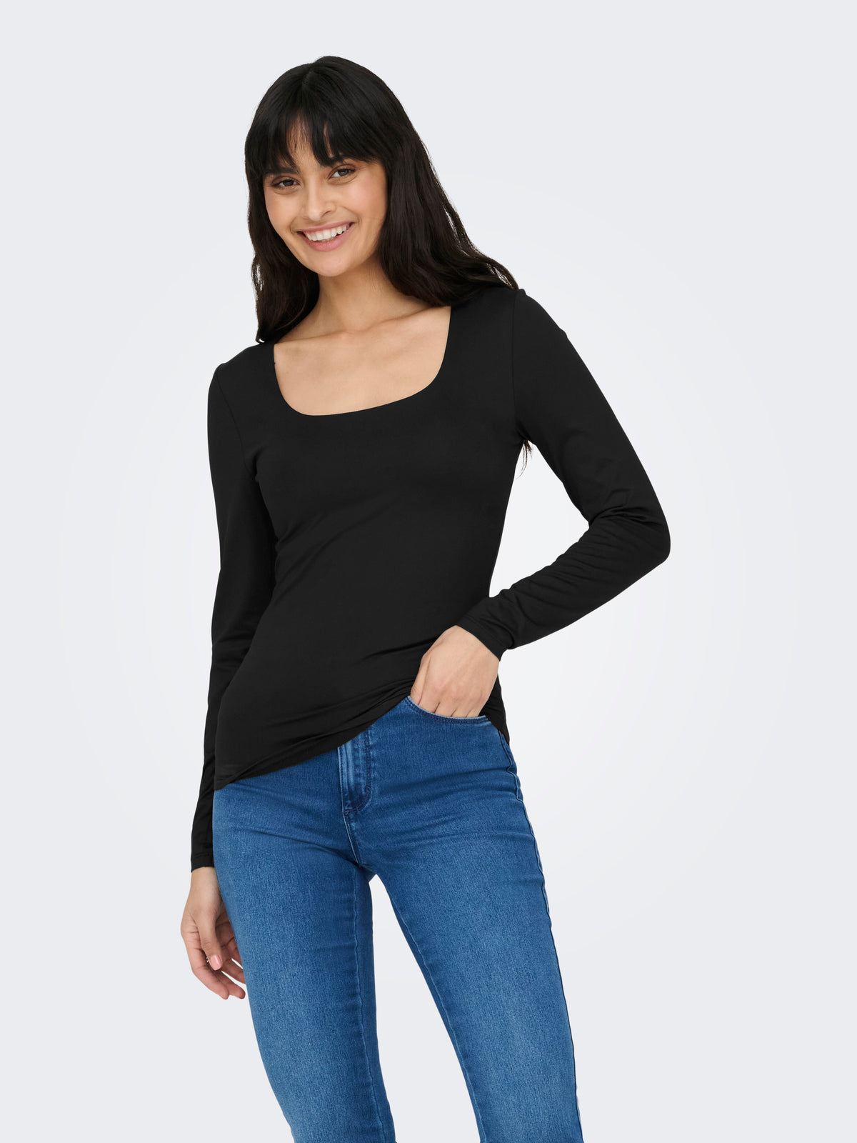 Only WAY DEEP NECK TOP