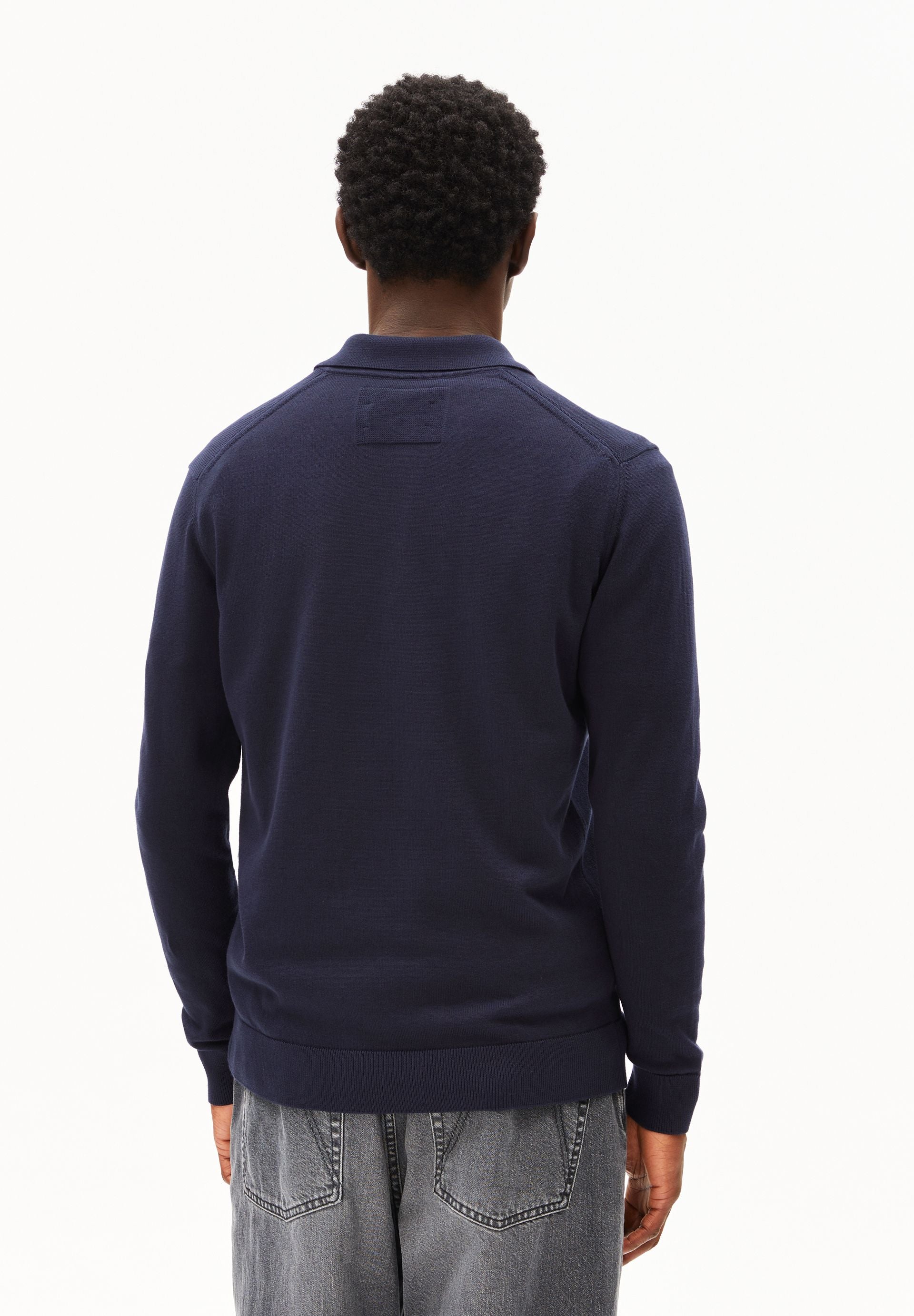 armedangels Langarm-Strickpoloshirt aus Bio-Baumwolle