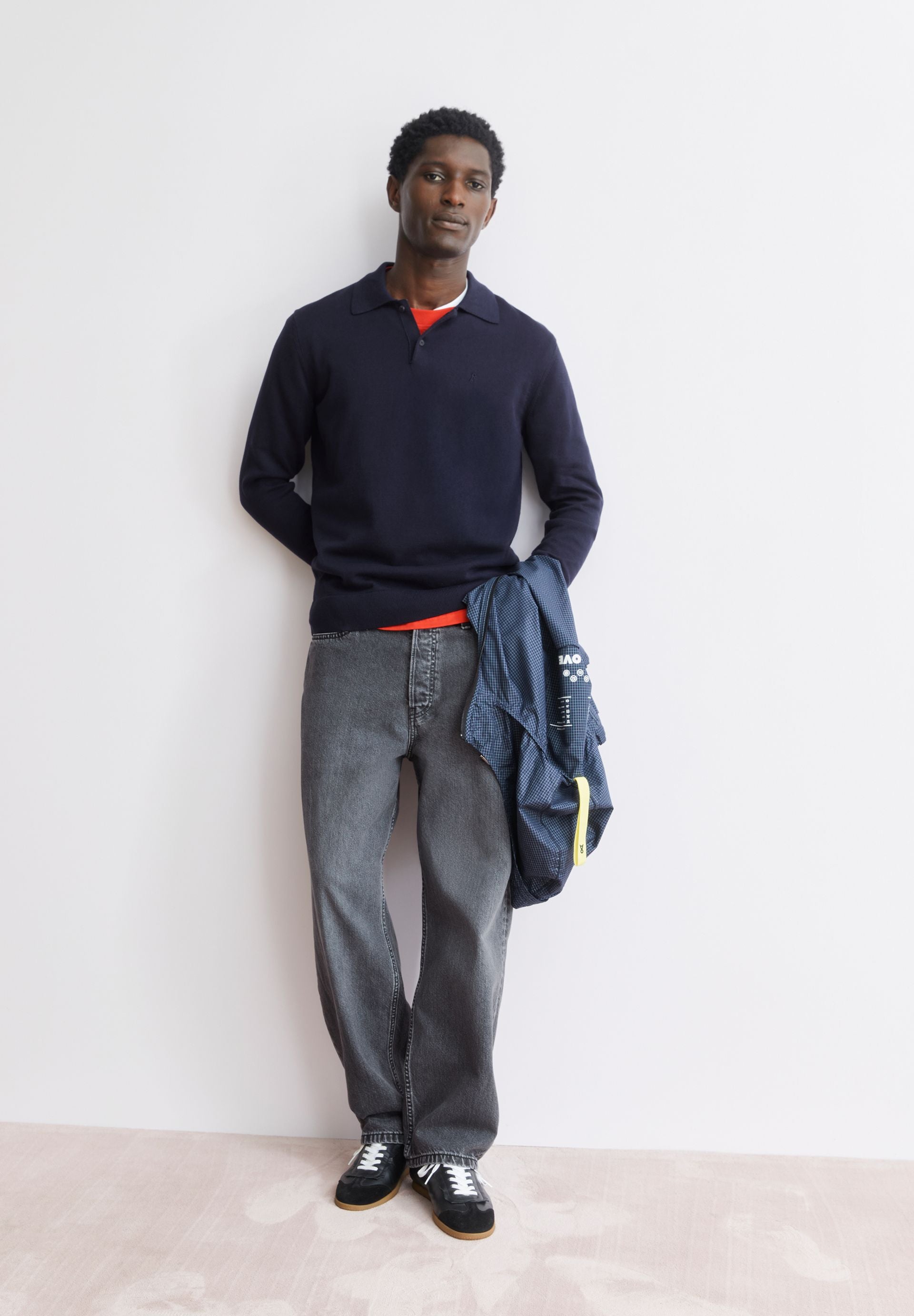 armedangels Langarm-Strickpoloshirt aus Bio-Baumwolle