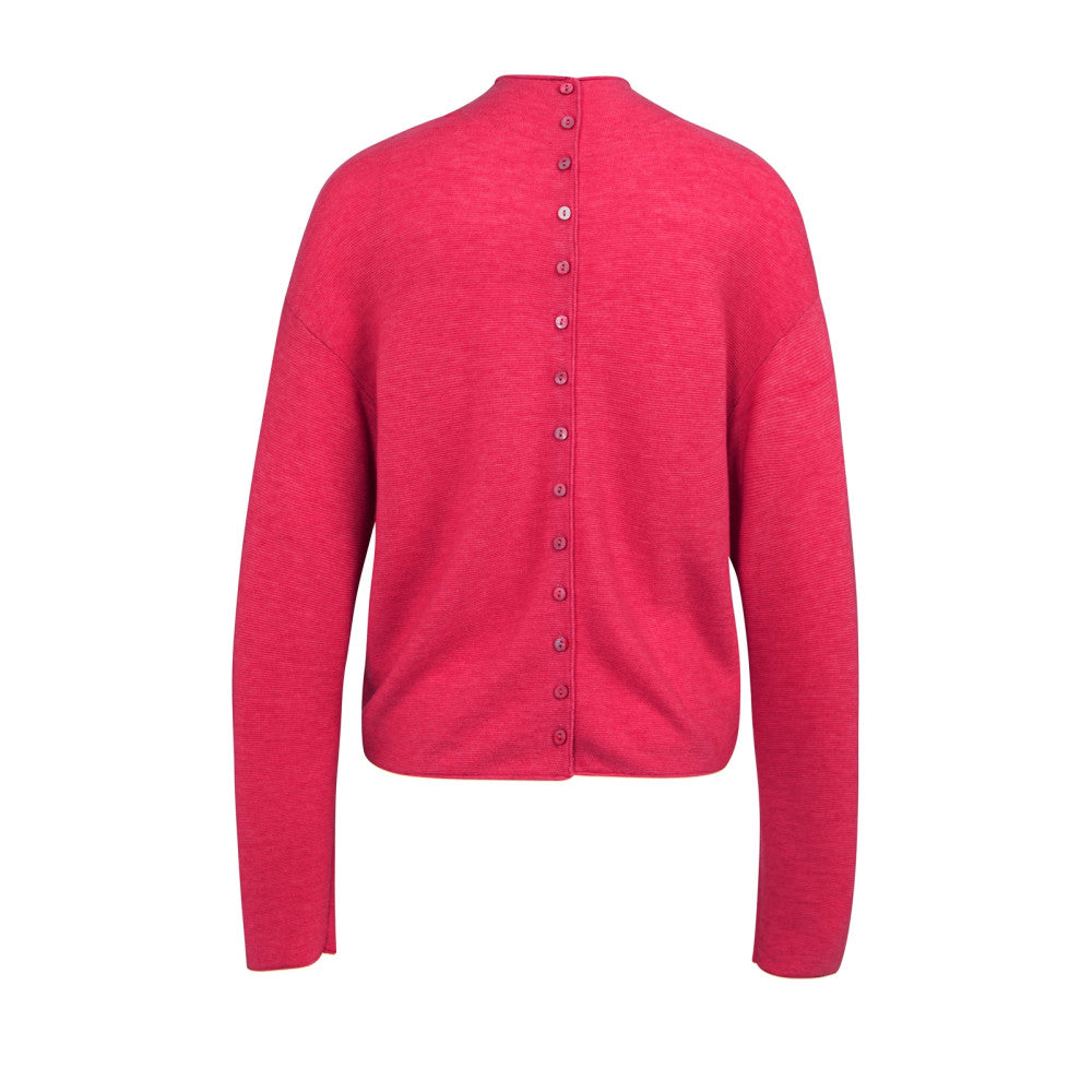 Yaya Strukturierter Strickpullover mit Knöpfen auf der Rückseite